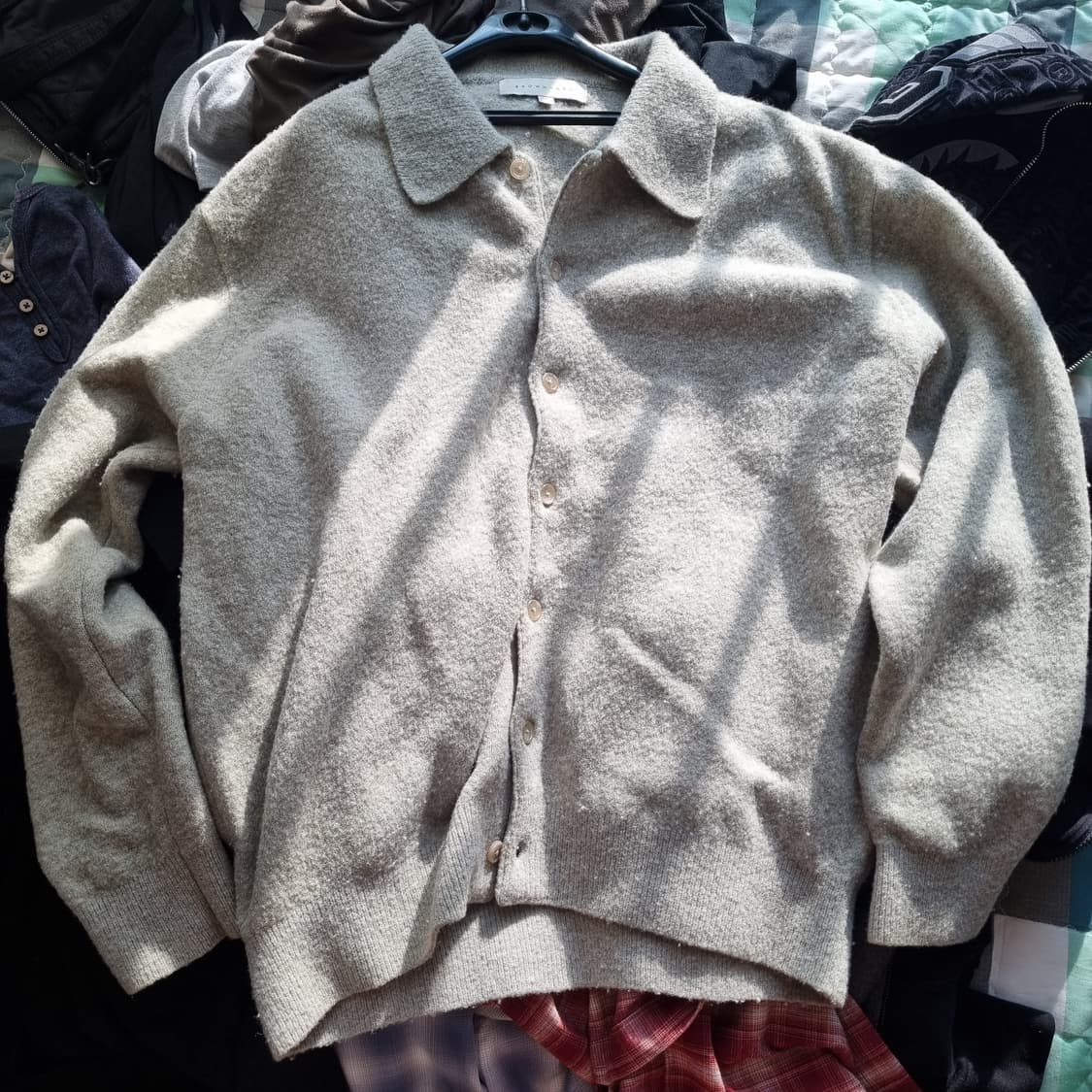 [1] 브라운야드 알파카 카라 가디건 올리브 상품이미지4