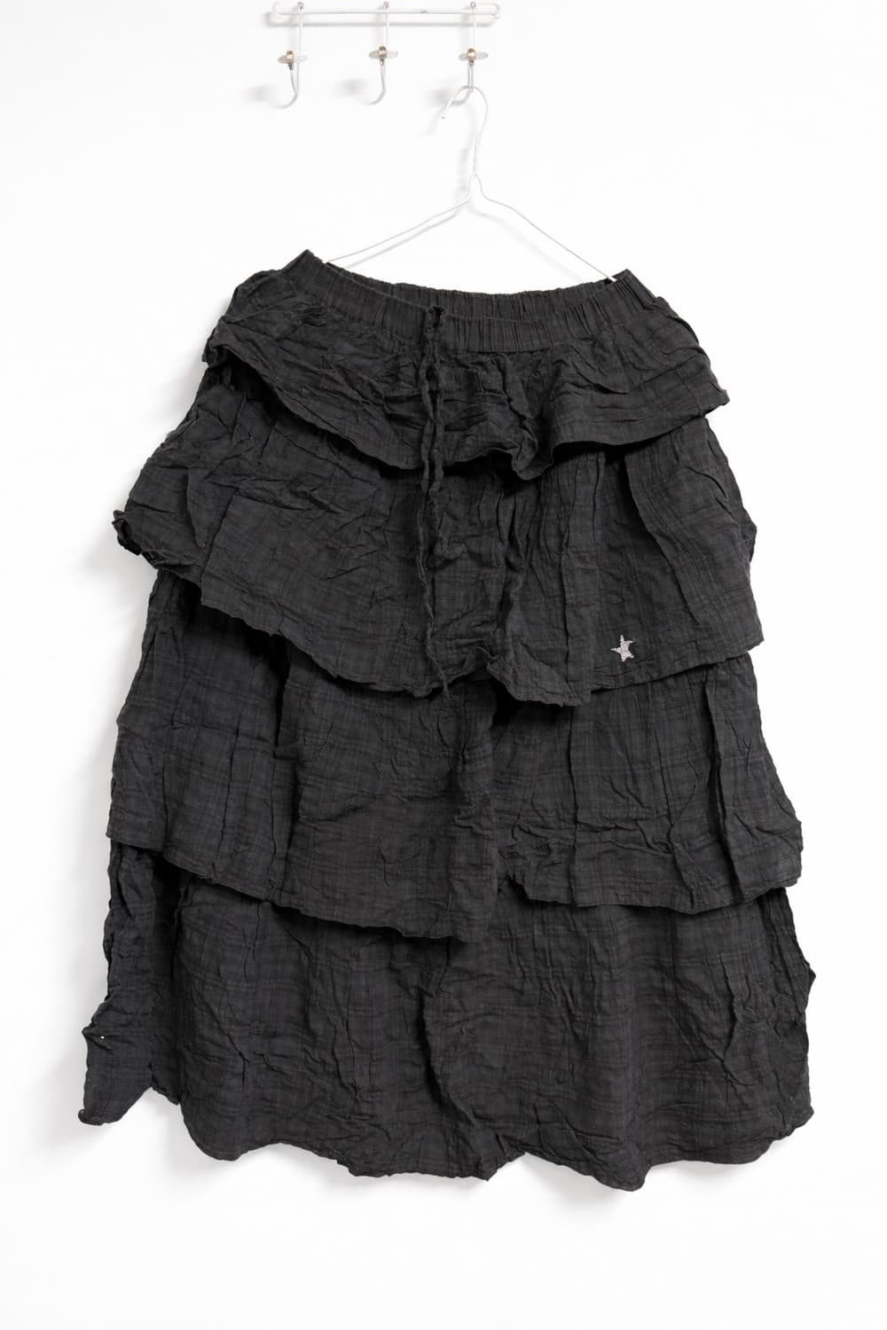 웹하우스 트위스터 체크 티어드 스커트 블랙 상품이미지2