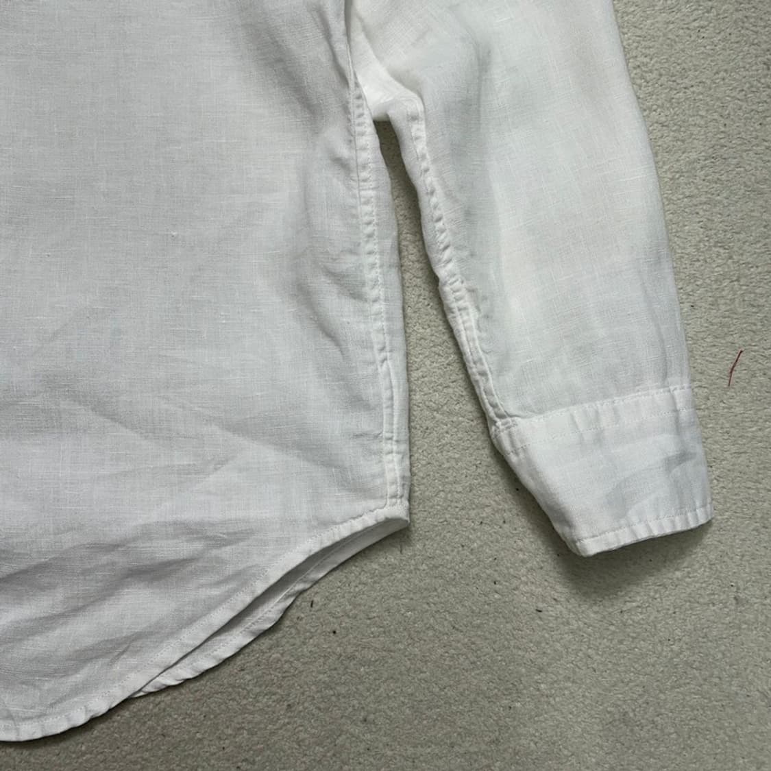 POLO RALPH LAUREN 린넨 셔츠 화이트 M 상품이미지3