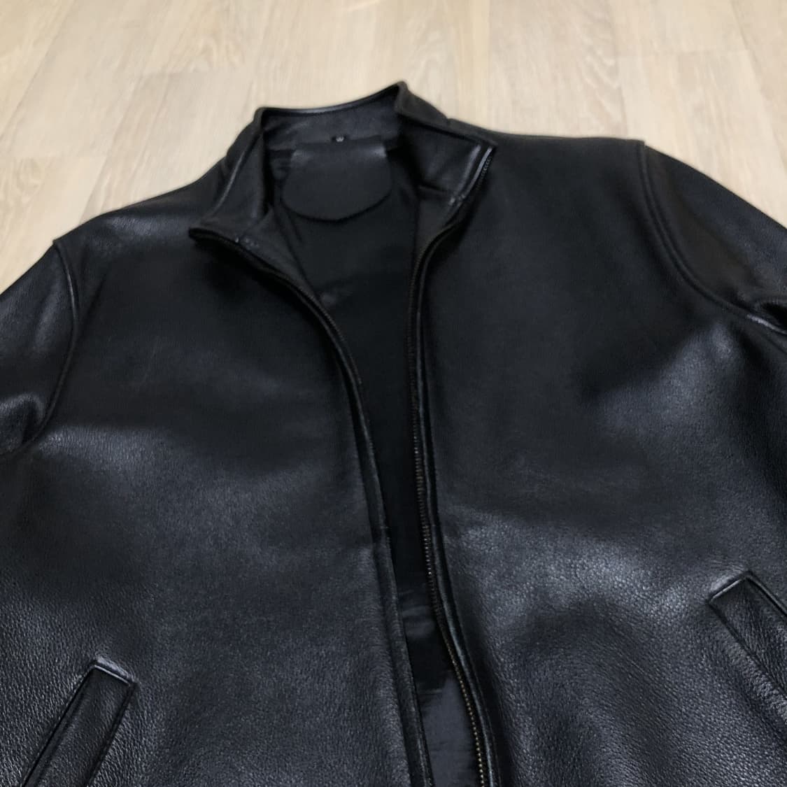 (M) 광희 가죽 시장 소가죽 카우 하이드 카라 집업 자켓 상품이미지7