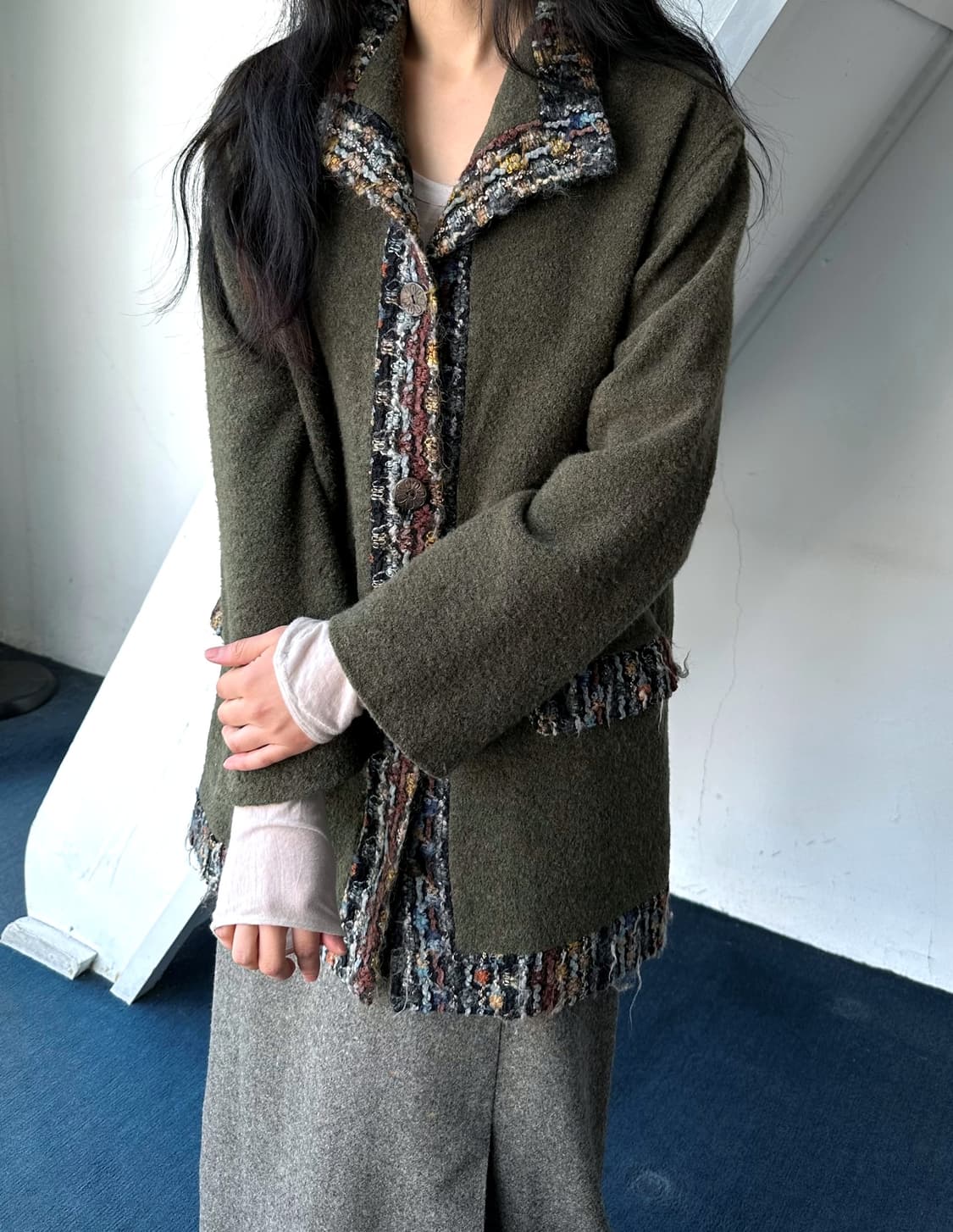 Smudge felted boucle wool design coat 상품이미지10
