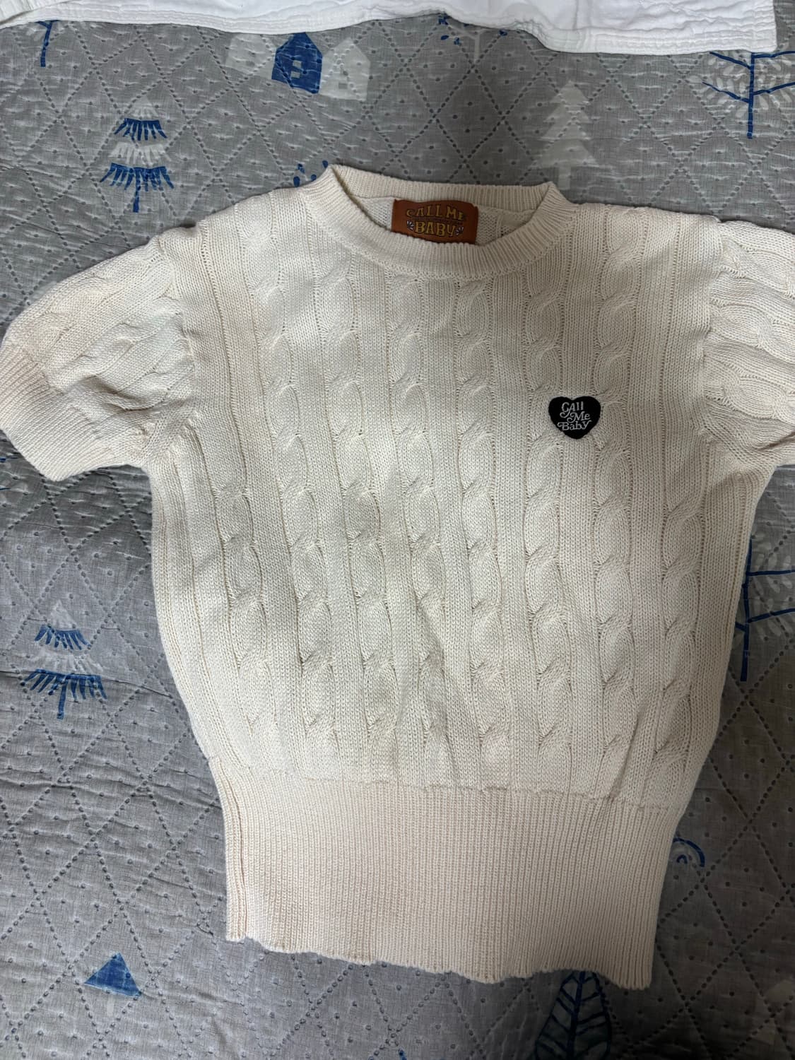 반팔니트 케이블 니트 아이보리 콜미베이비 상품이미지4