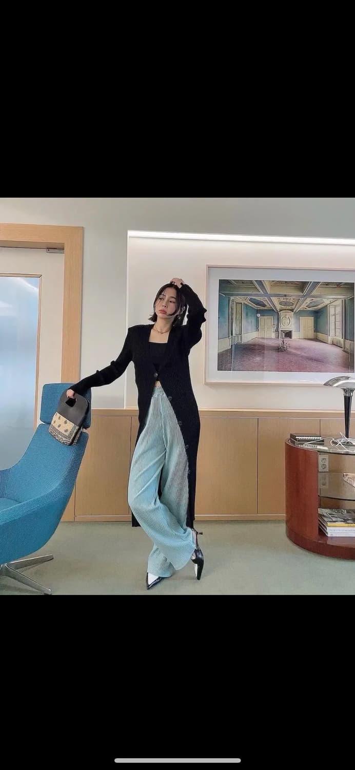 살롱드매그 트임 골지 롱 가디건 상품이미지2