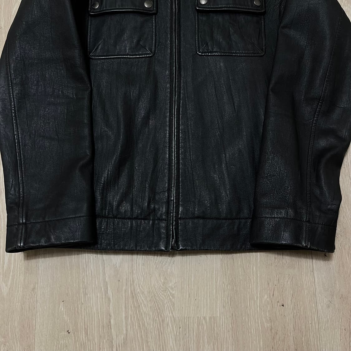 NII 남성 천연 양가죽 싱글 라이더 가죽자켓 M(95) 상품이미지6