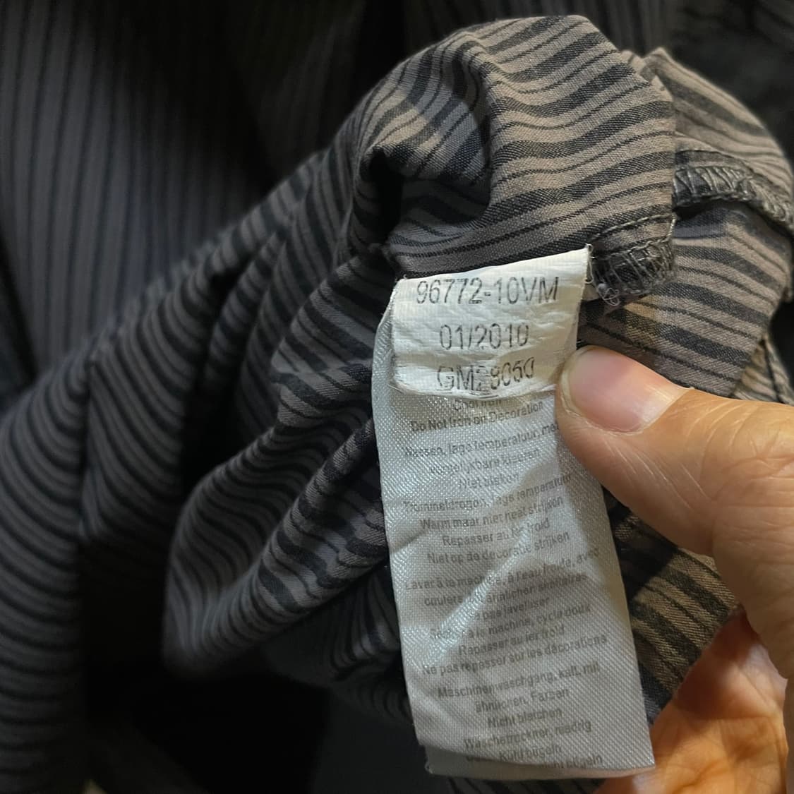 할리데이비슨 그레이 투포켓 스트라이프 자수 반팔 셔츠 L 상품이미지6