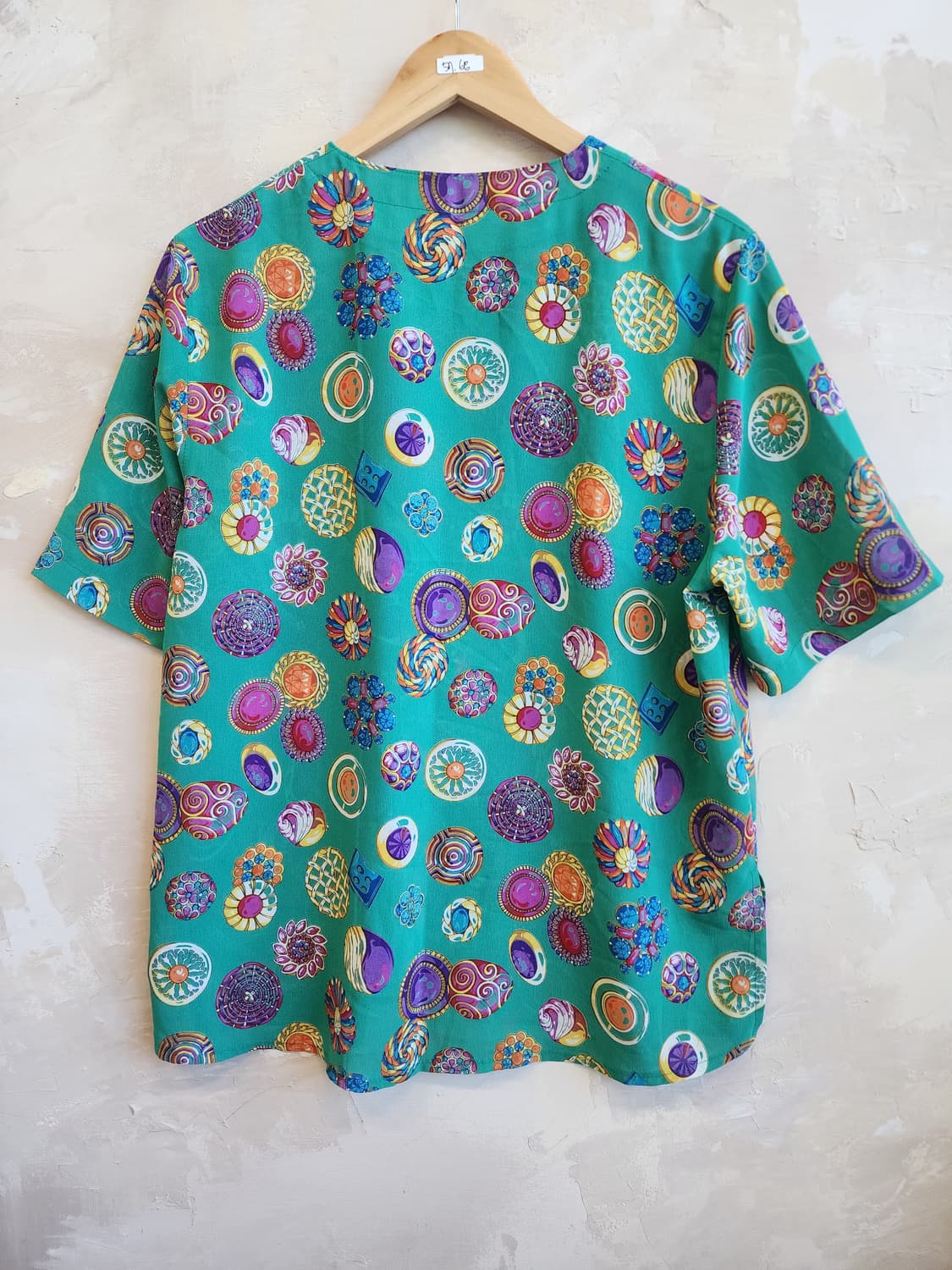 일본빈티지 패턴 반팔 블라우스 상품이미지3