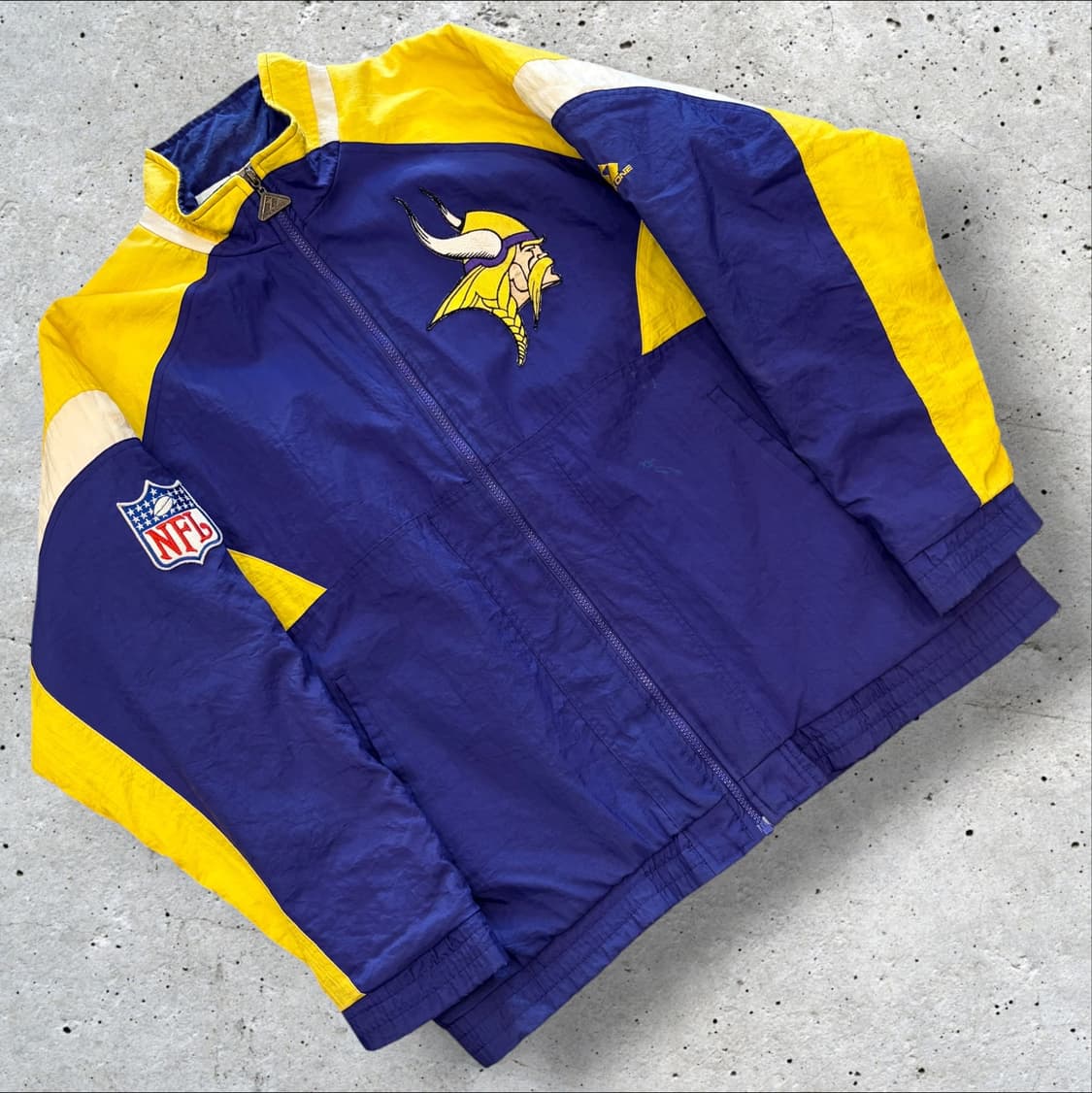 [L] 90s APEX NFL 바이킹스 누빔 바람막이 자켓 D796 상품이미지1