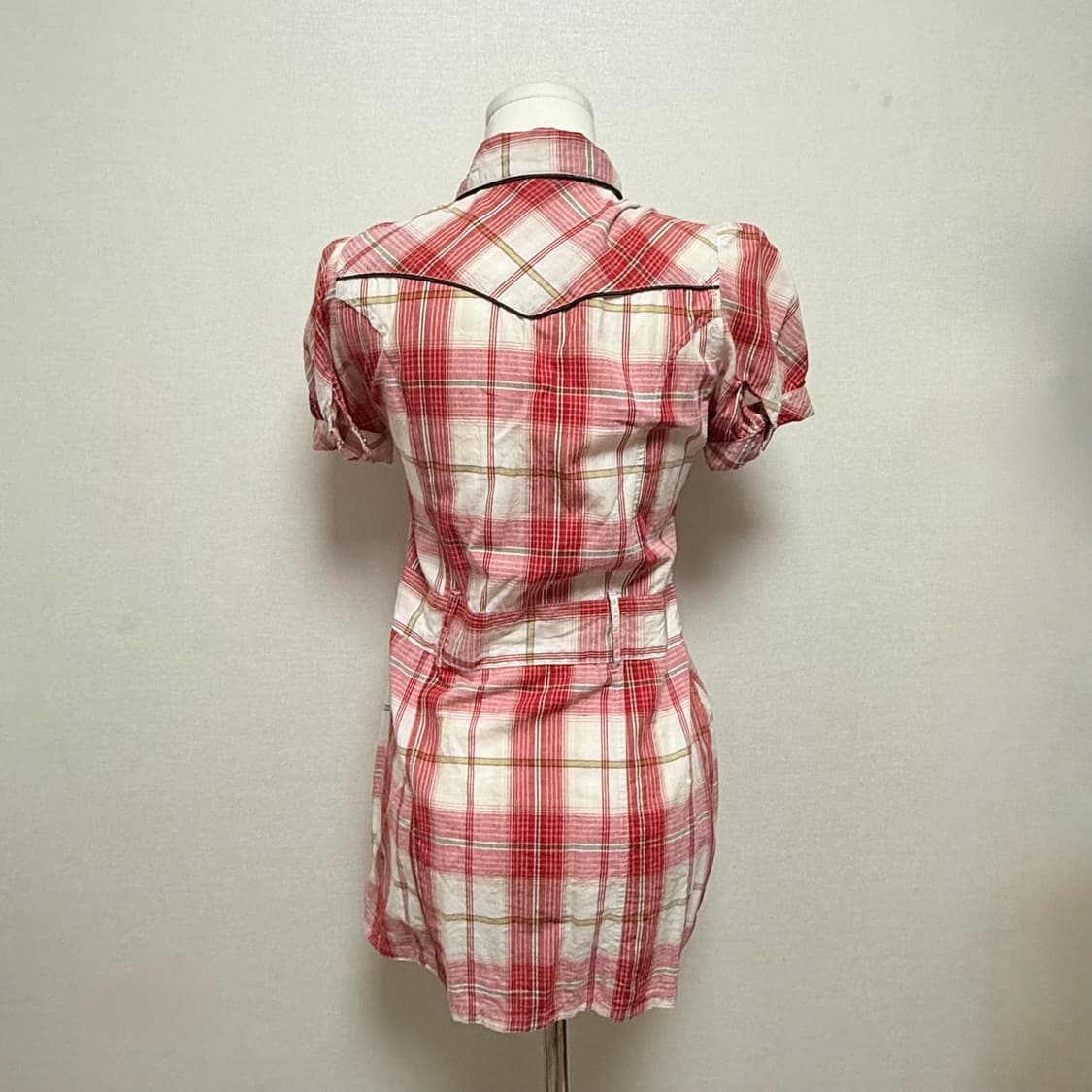 빈티지 체크 셔츠 원피스 상품이미지2