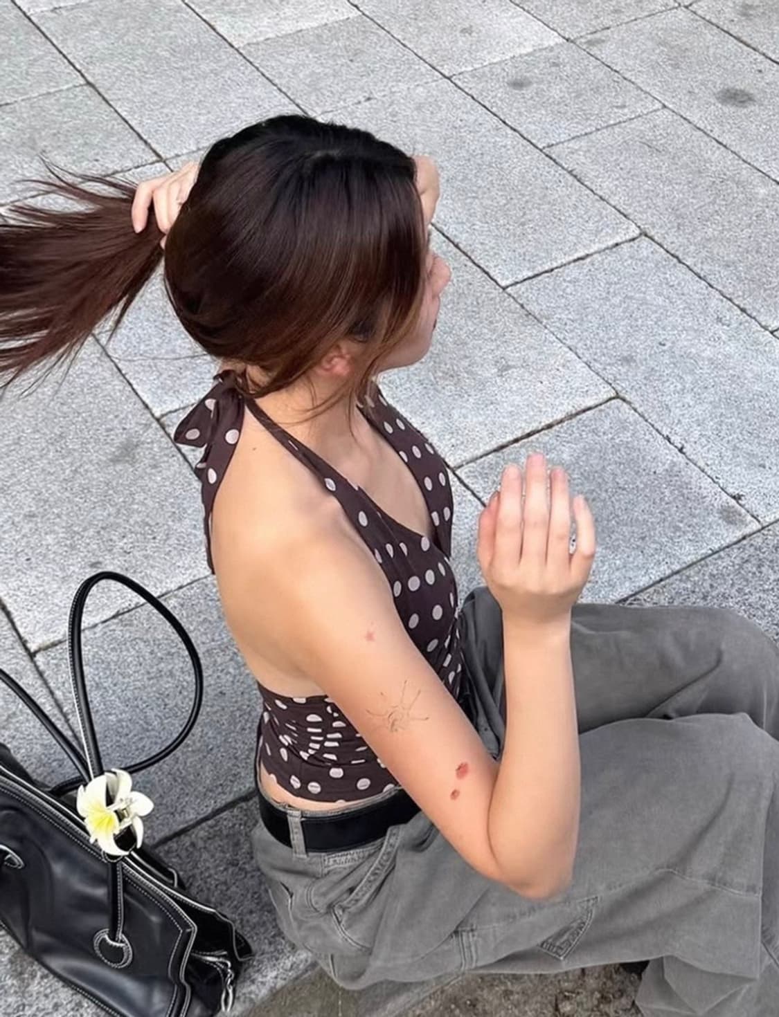 도트 홀터넥 탑 상품이미지2