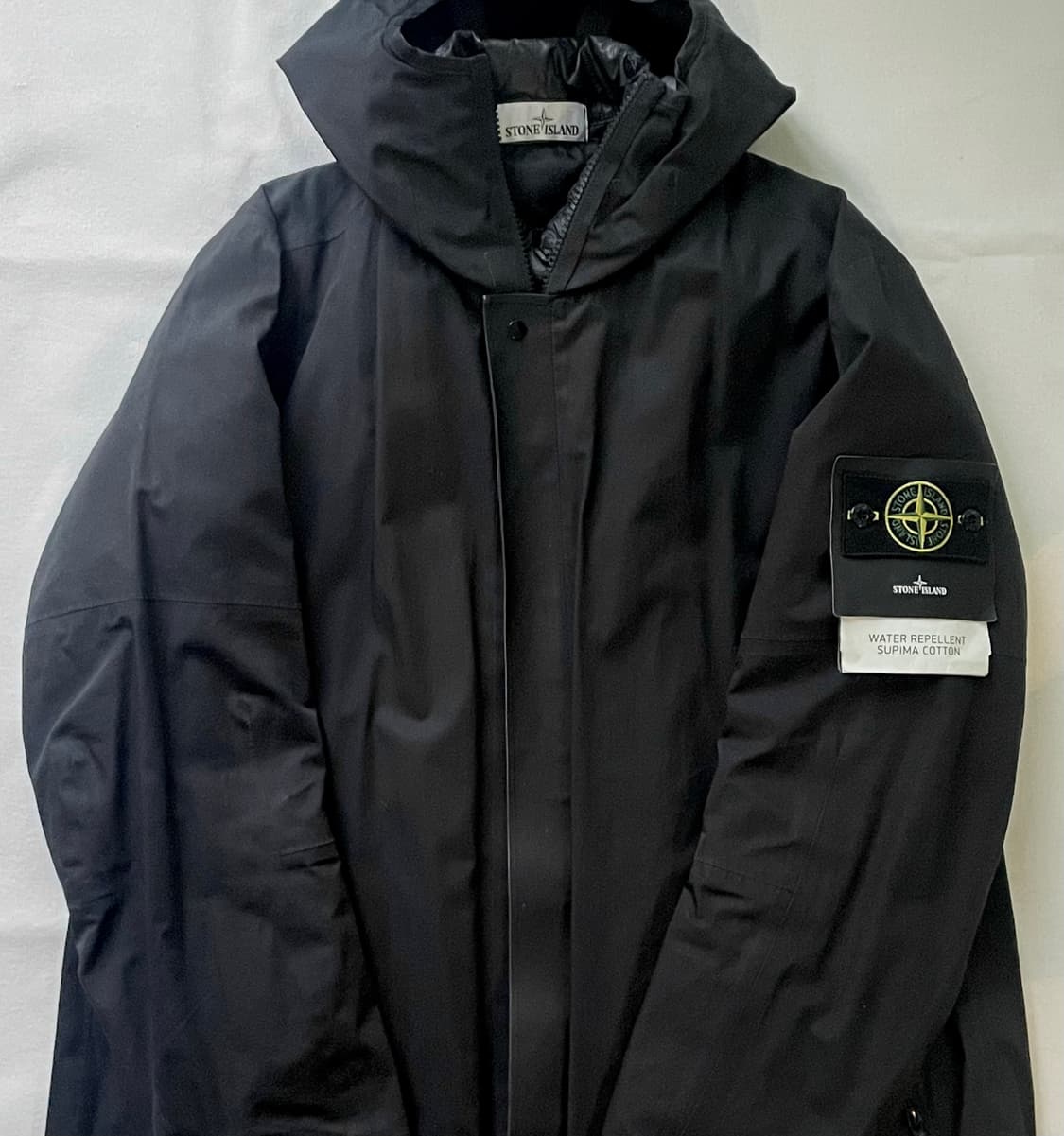 [정품] 스톤아일랜드 수피마 코튼 패딩 후드 레인 코트 자켓 상품이미지1