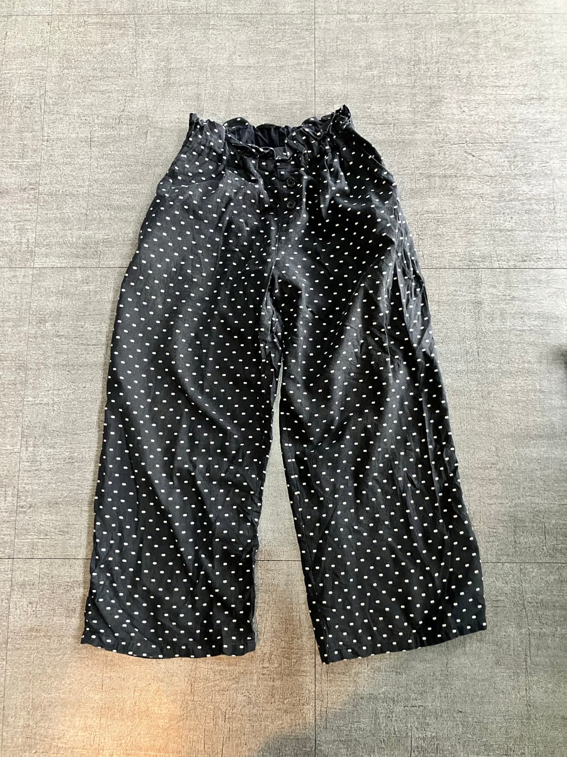 일본빈티지 Gu 하구미모리걸할메카지 라떼갸루 투버튼 땡땡이도트버뮤다팬츠 상품이미지1