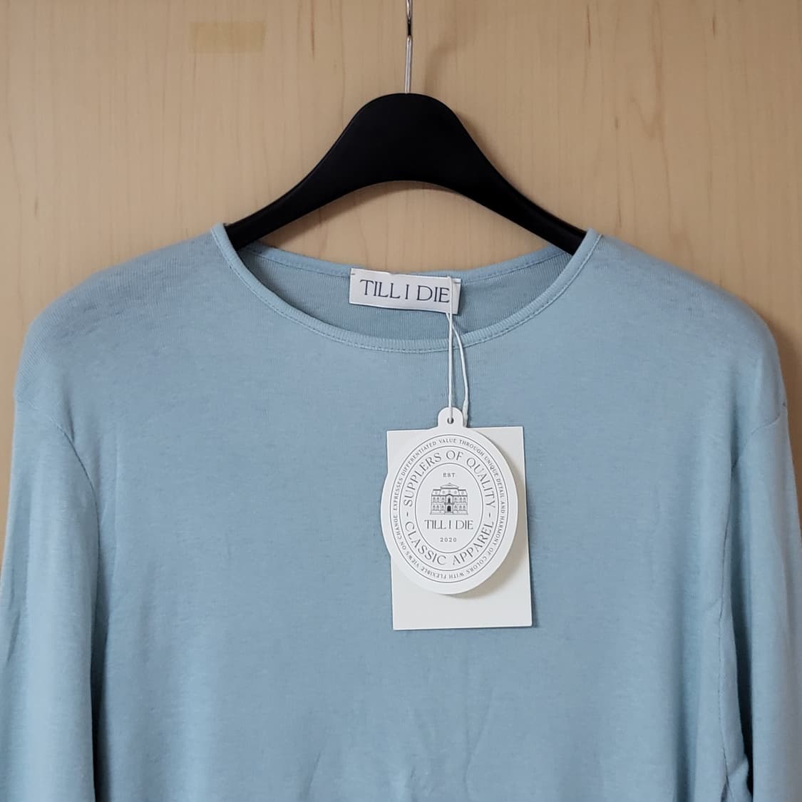 택달린새상품) 틸아이다이 모달 슬림 베이직 티셔츠 스카이블루 상품이미지7