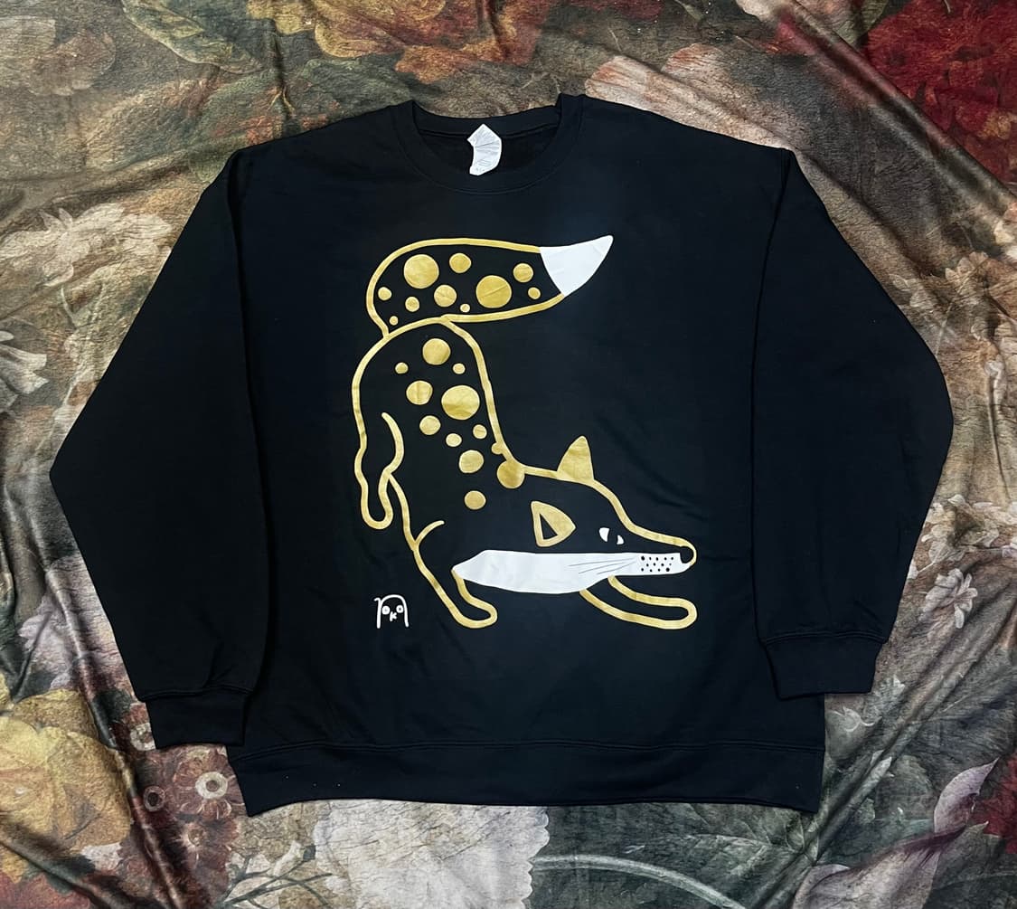 일본 빈티지 길단 폭스 빅로고 오버핏블랙맨투맨 XL 상품이미지1