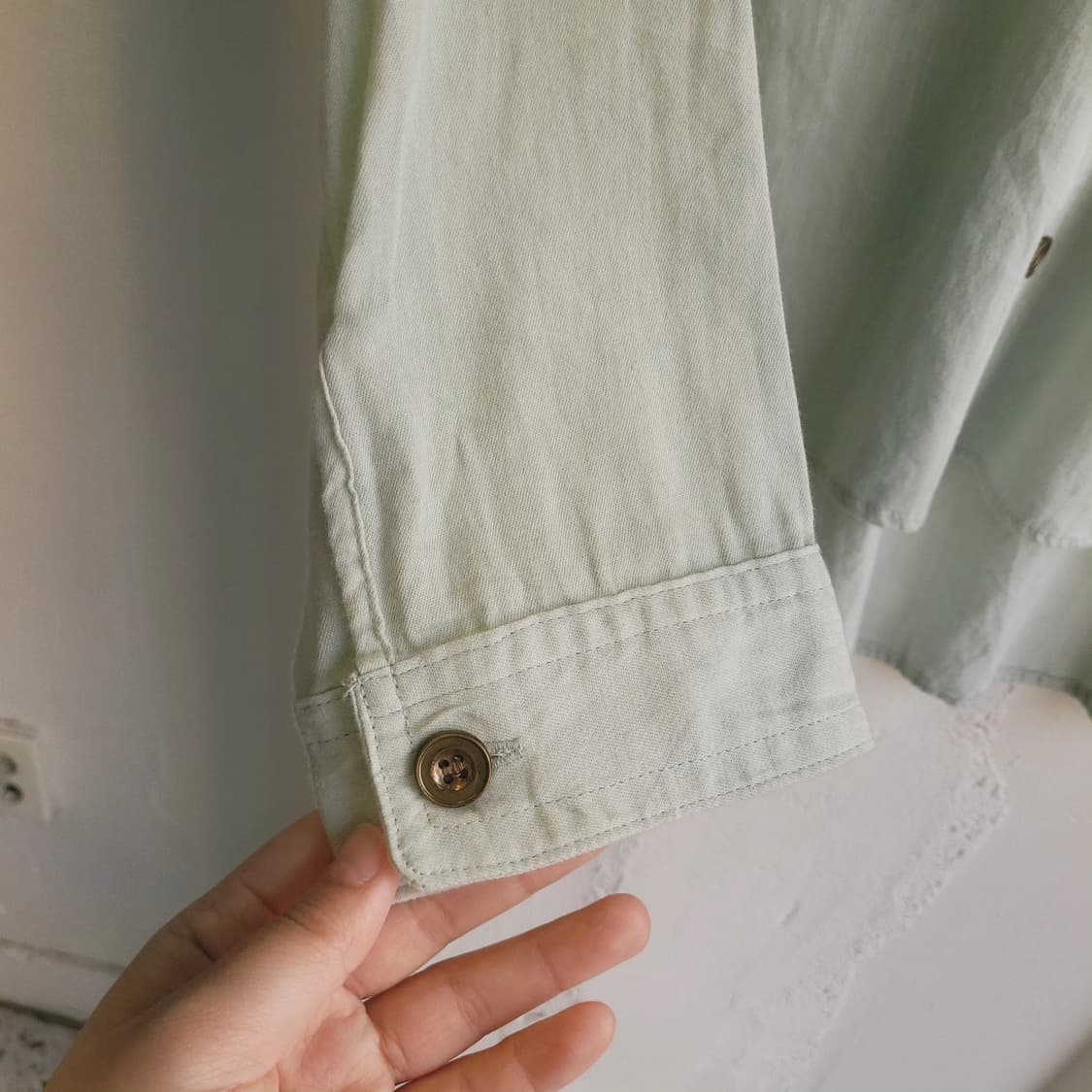 Murua 민트그린 브론즈버튼 셔츠 상품이미지5