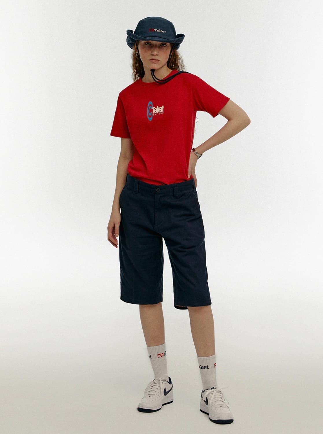 테켓 심볼 여성 반팔티 레드 상품이미지3