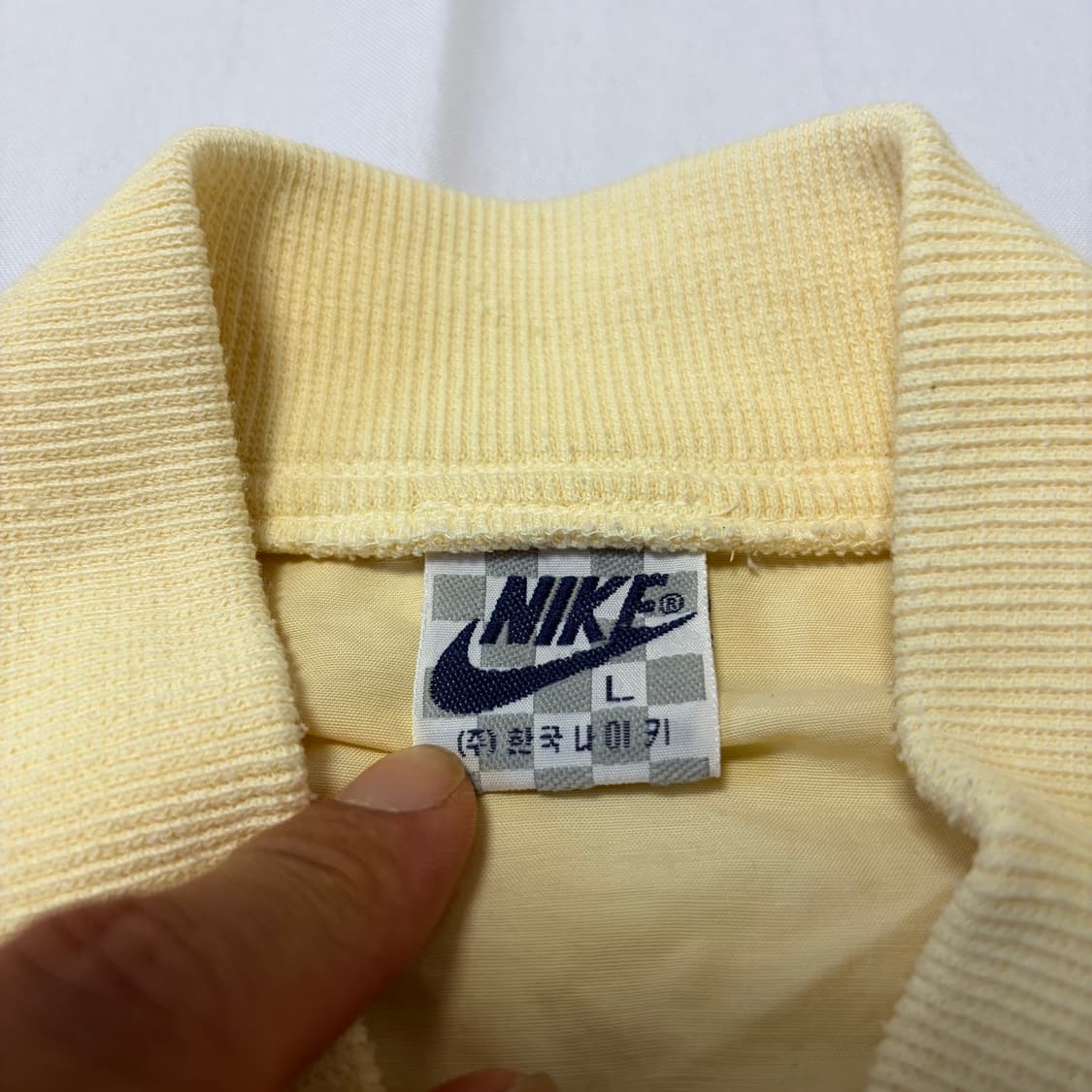 L)80s 나이키 한국나이키 레몬옐로우 빈티지 블루종 자켓 상품이미지4