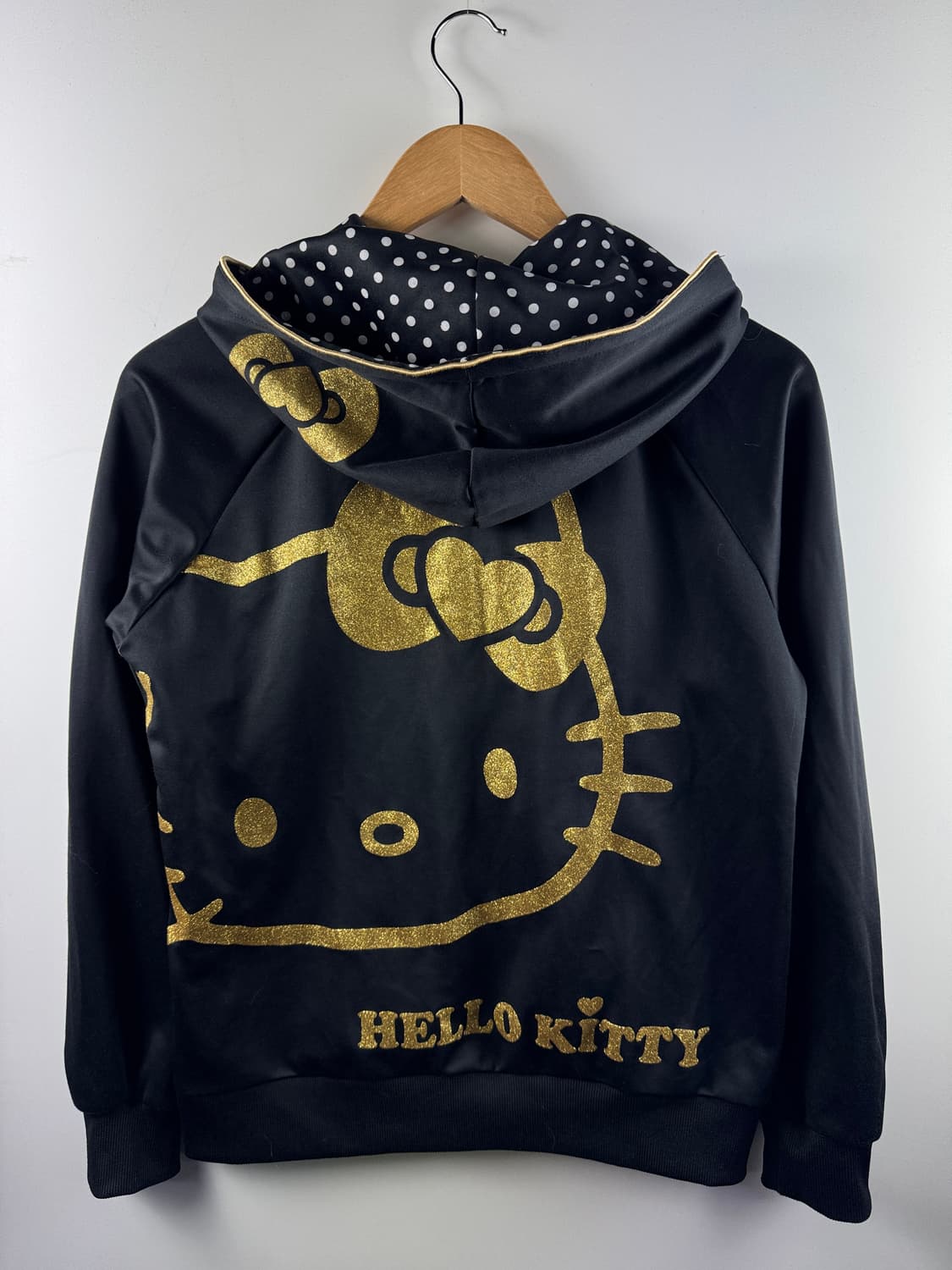 헬로키티 도트 블랙골드 글리터 후드플락1807 상품이미지3