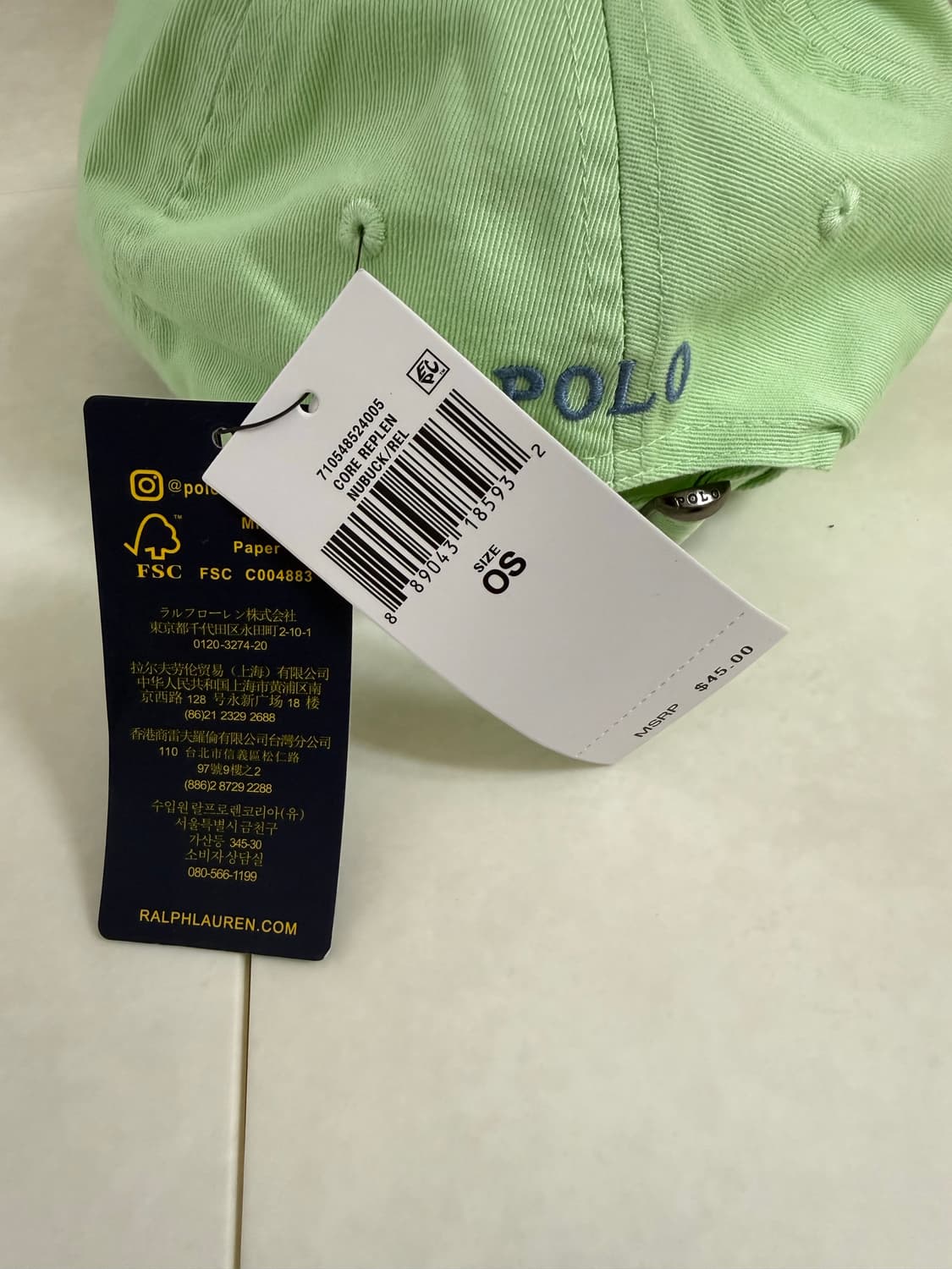 폴로 랄프로렌 볼캡모자 (민트색) (새상품) 상품이미지3