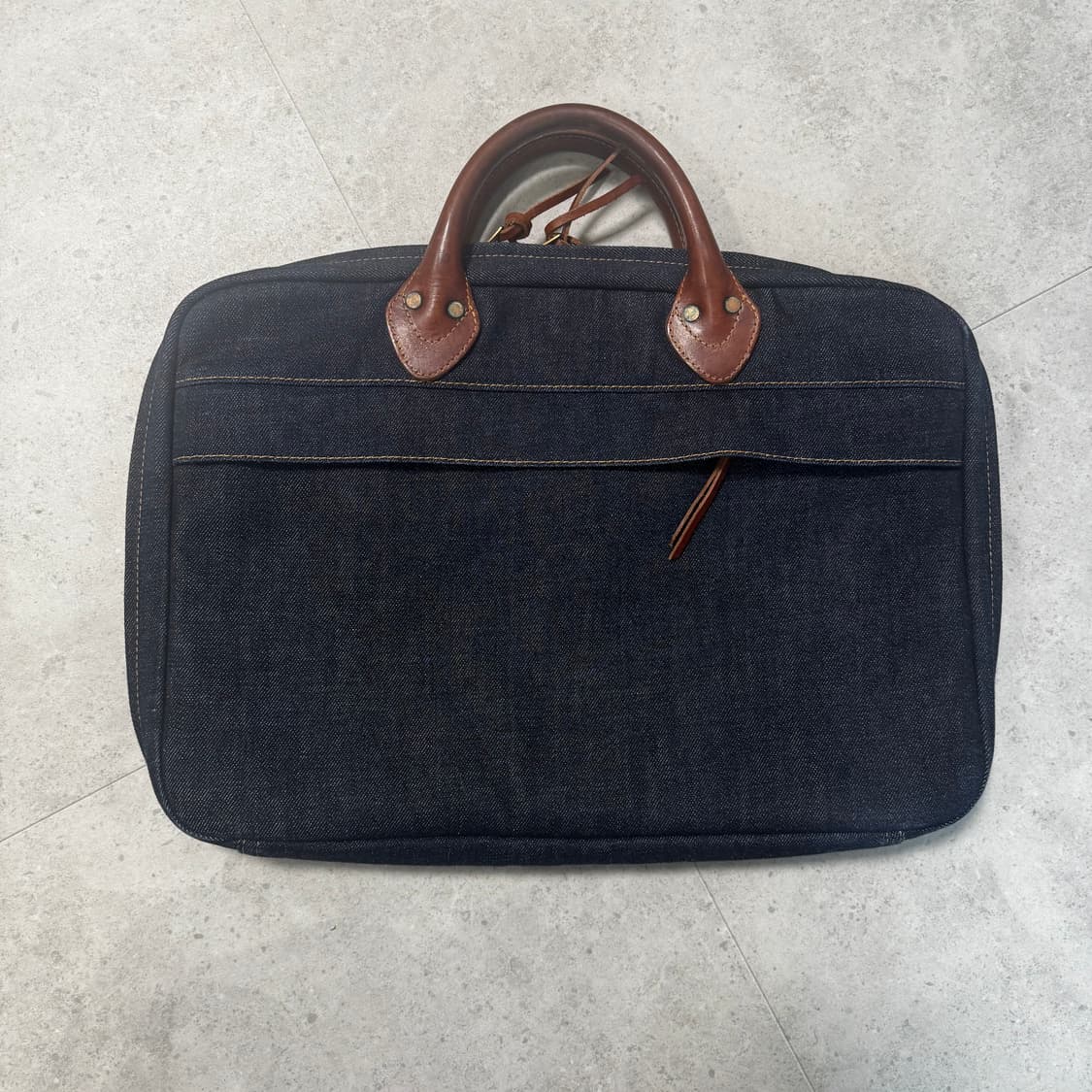 RRL 더블알엘 레더 트림 데님 브리프케이스 상품이미지4