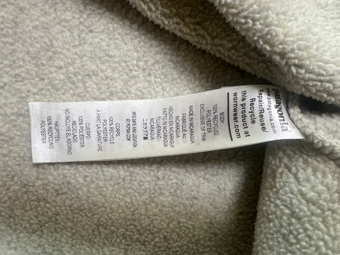 파타고니아 신칠라 오트밀 색상 L사이즈입니다.  상품이미지5