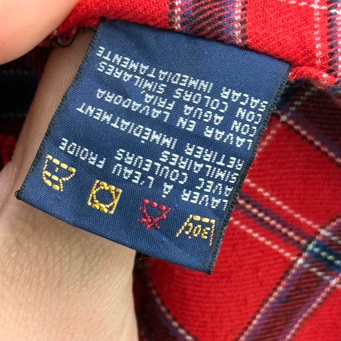 타미진스 엘보우 패치 스몰로고 플란넬 체크 셔츠 L 상품이미지3