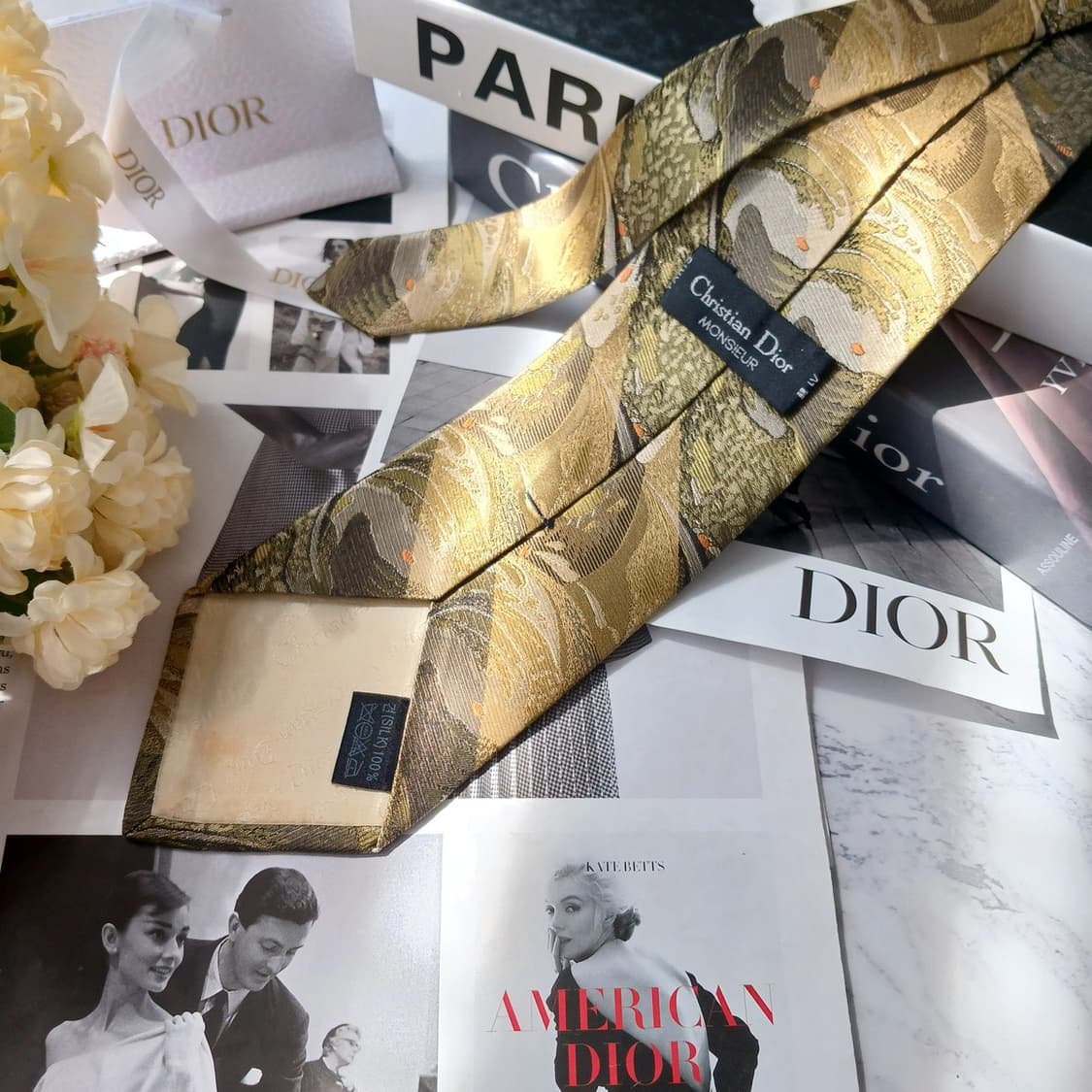 크리스찬 디올 올리브 그린 패턴 넥타이 9cm A~B등급 E892
 상품이미지4