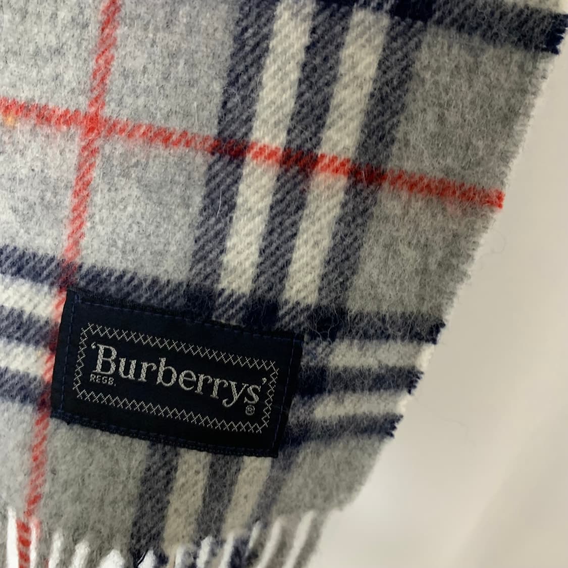 버버리 빈티지 클래식 체크 머플러 스카프 그레이 미니 담요 상품이미지2