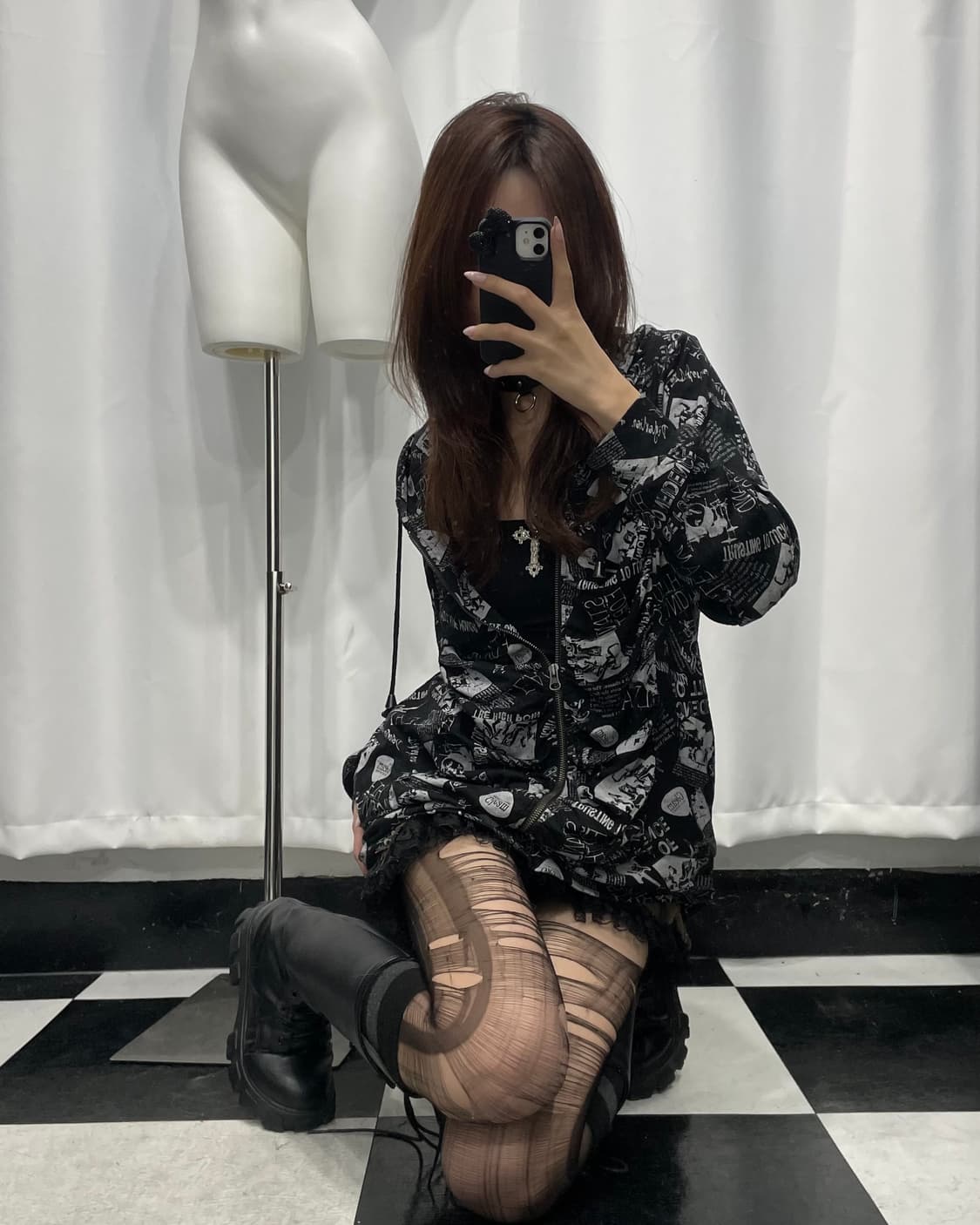 🎸블랙&그레이 프린팅 후디🎸 상품이미지4