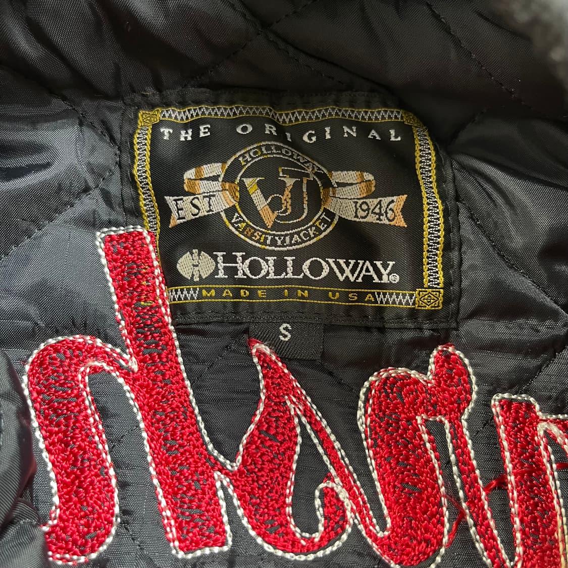 80s Holloway usa 미제 바시티 가죽 자켓(S) 상품이미지3