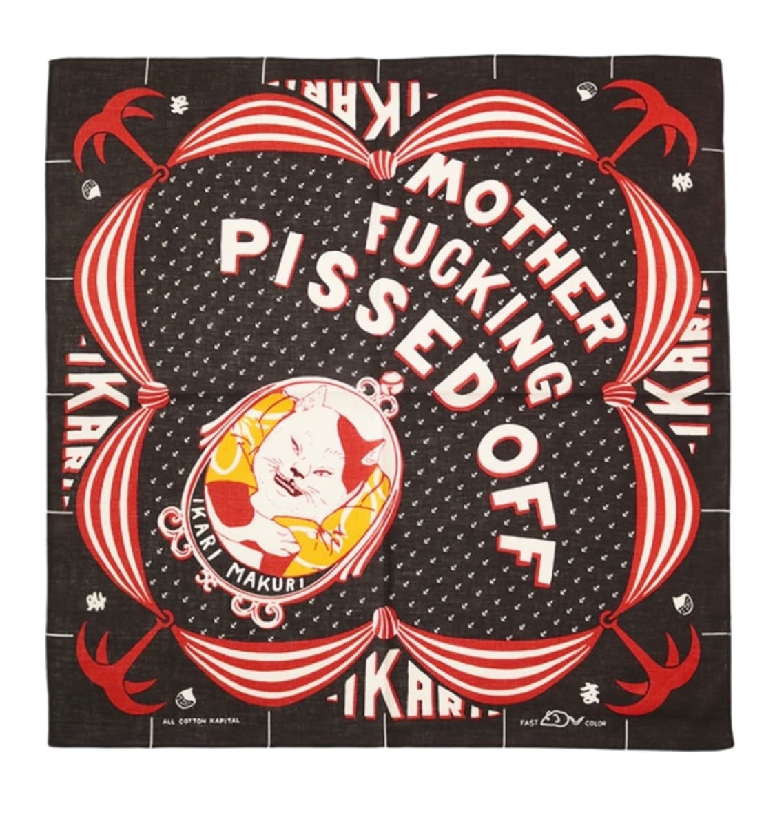 캐피탈 컬러드 반다나 앵그리 블랙 제니 스카프 손수건 kapital 상품이미지1