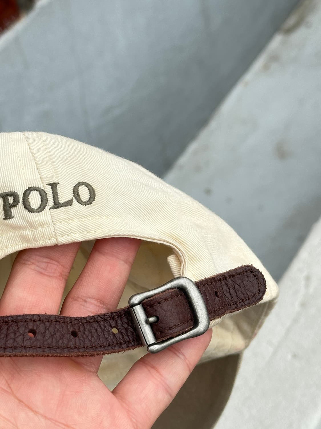 [M] 90s 폴로 랄프로렌 아이보리 볼캡 모자 상품이미지5