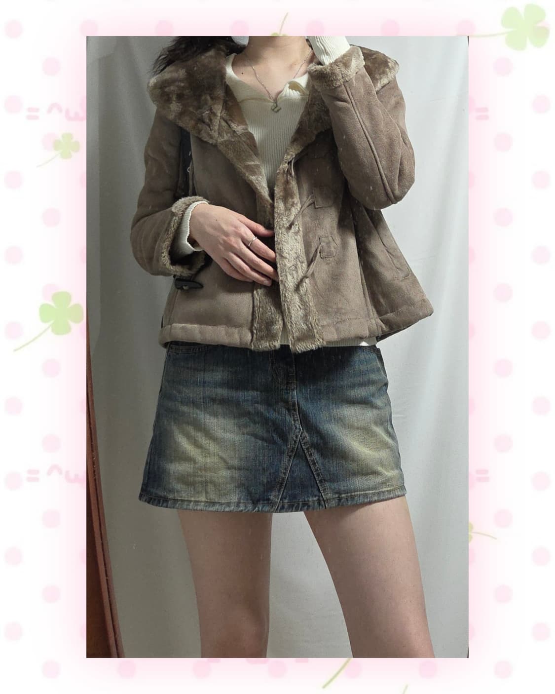 초코우유 무스탕 더플 떡볶이 코트 상품이미지3