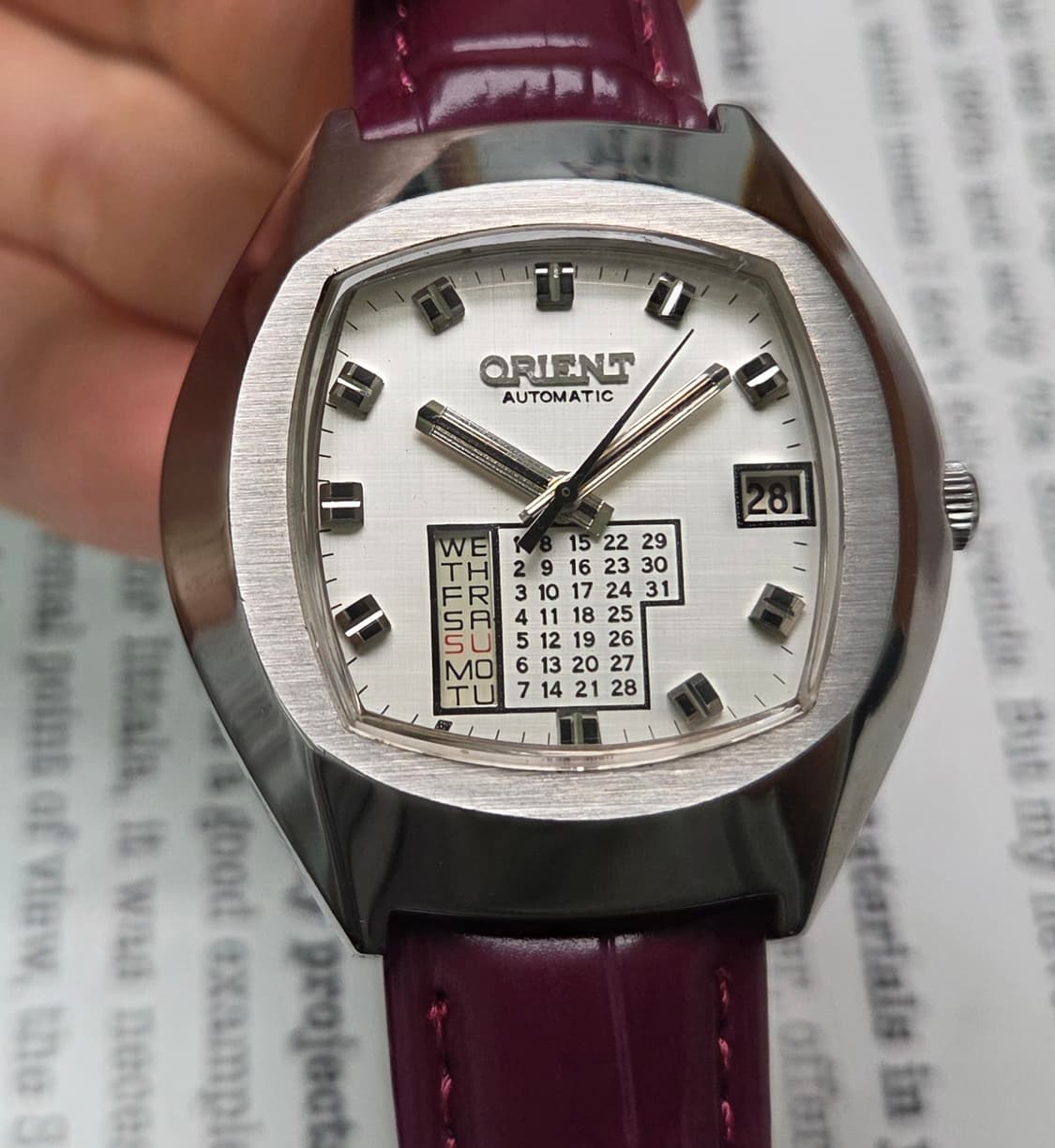 레어] 빈티지 오리엔트 만년달력 점보 오리지널 실버다이얼 오토매틱 상품이미지1