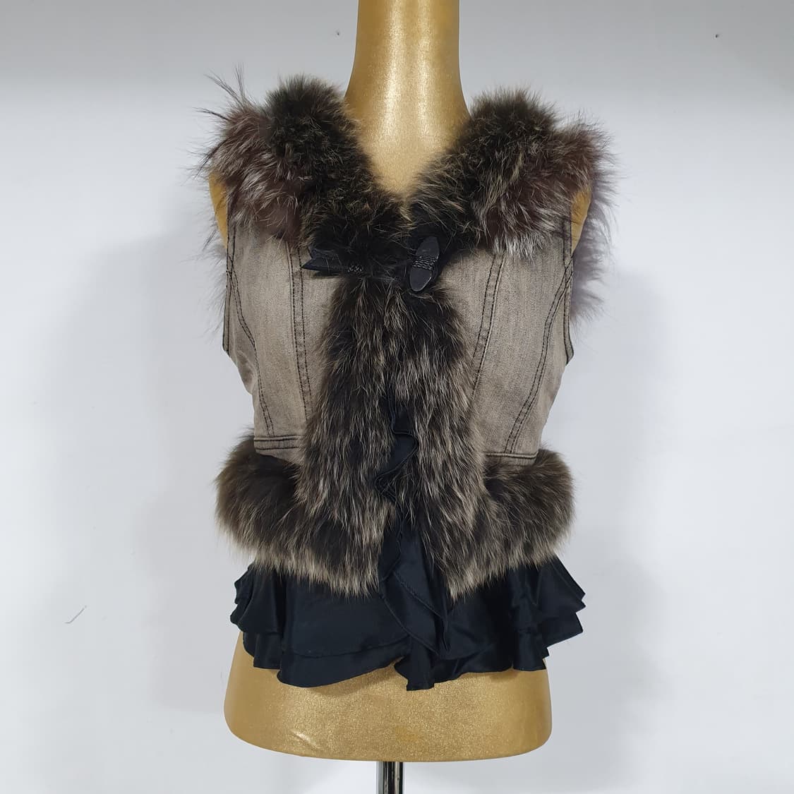 빈티지 데님 토끼털 조끼 y2k 페어리그런지 오네갸루 달천깔 상품이미지1