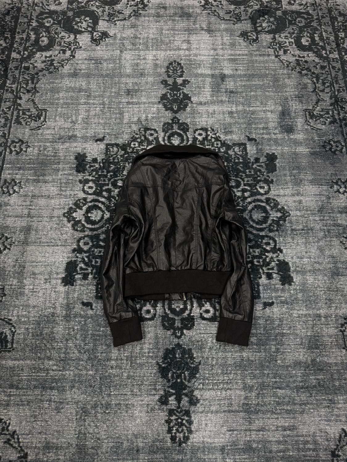 Miss london high neck faux leather jacke 상품이미지6