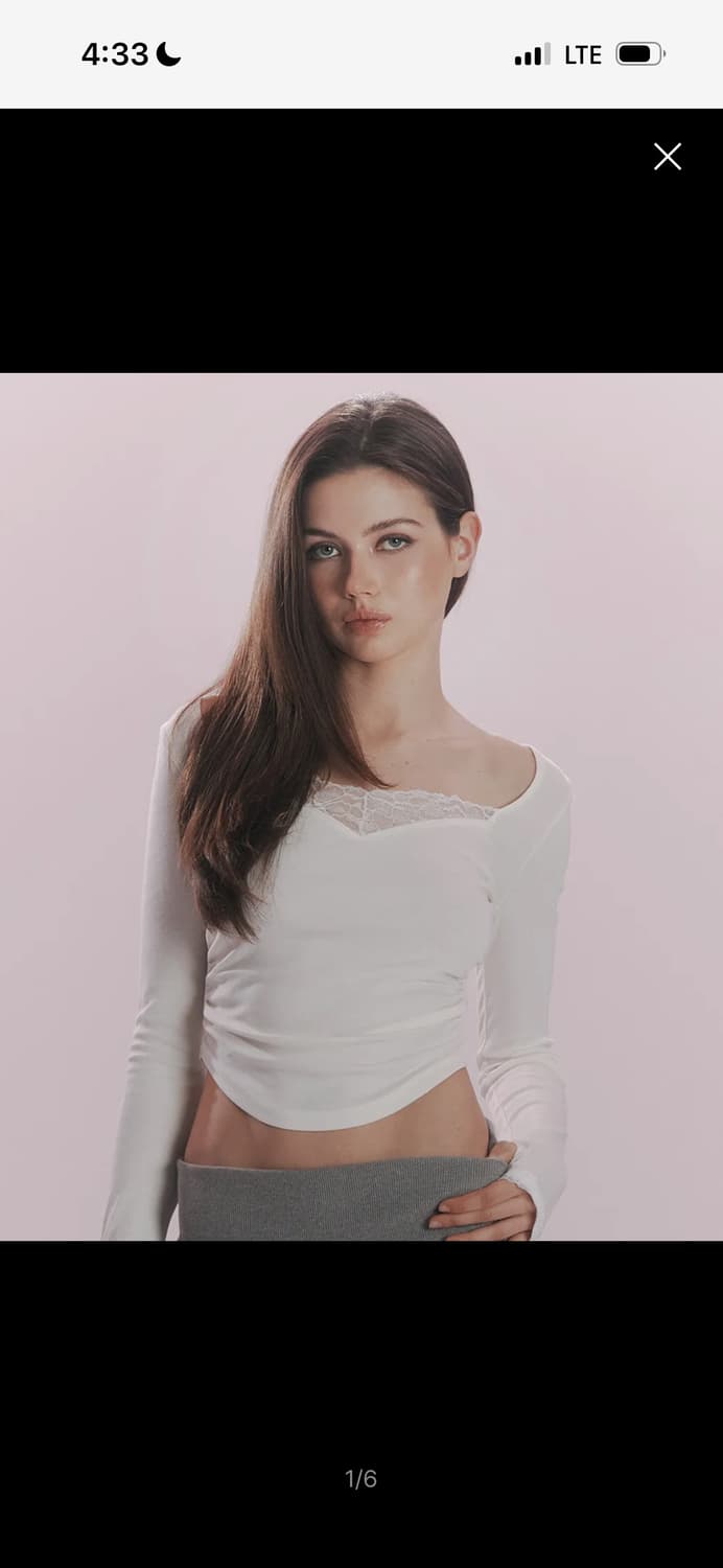 플리즈노팔로우 vera Lace Shirring Long Sleeve 상품이미지1