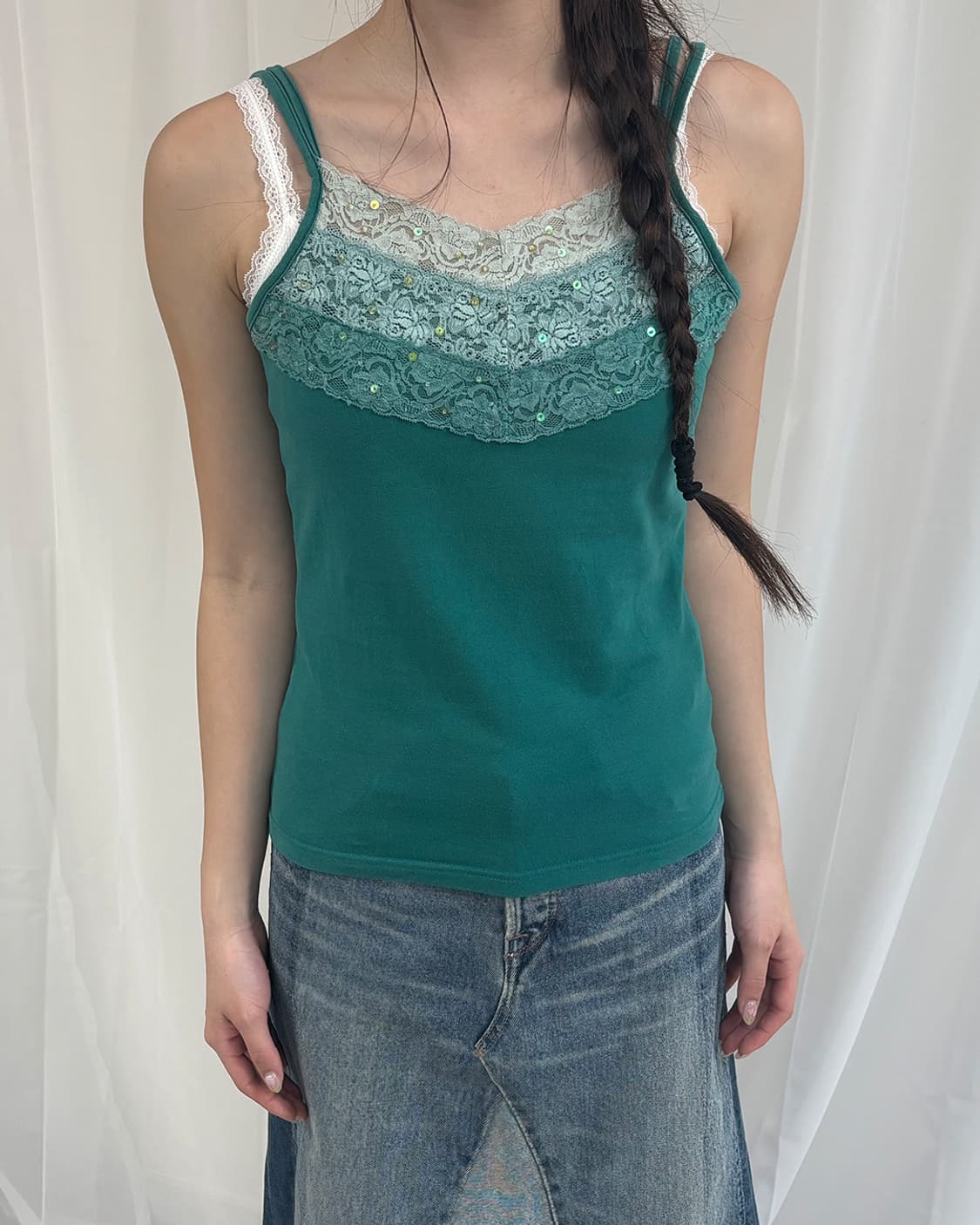 okinawa emerald lace sleeveless 상품이미지3