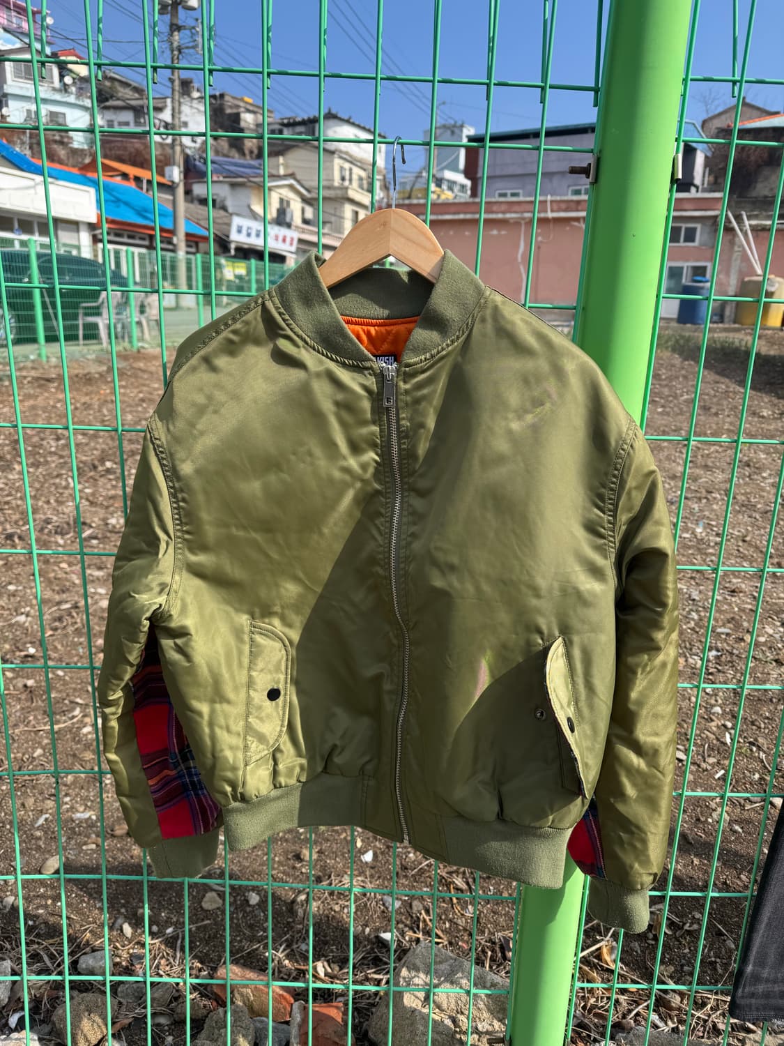 프리키쉬빌딩 체크무늬 항공패딩 m 상품이미지1