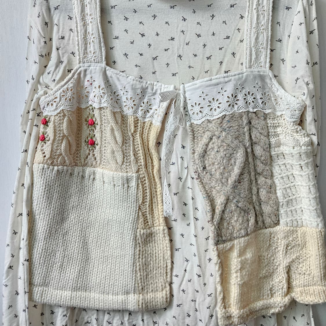 모리걸 폴라티 니트 뷔스티에 세트 일본 빈티지 상품이미지2