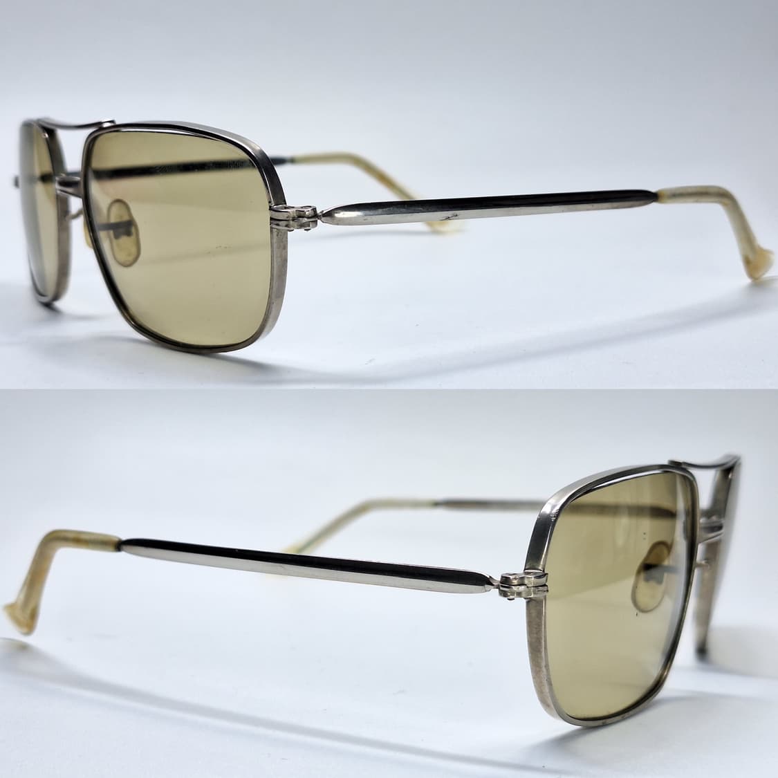 80s 일본 빈티지/더블브릿지 실버 선글라스 겸 안경테 빅사이즈 투브릿지 상품이미지7