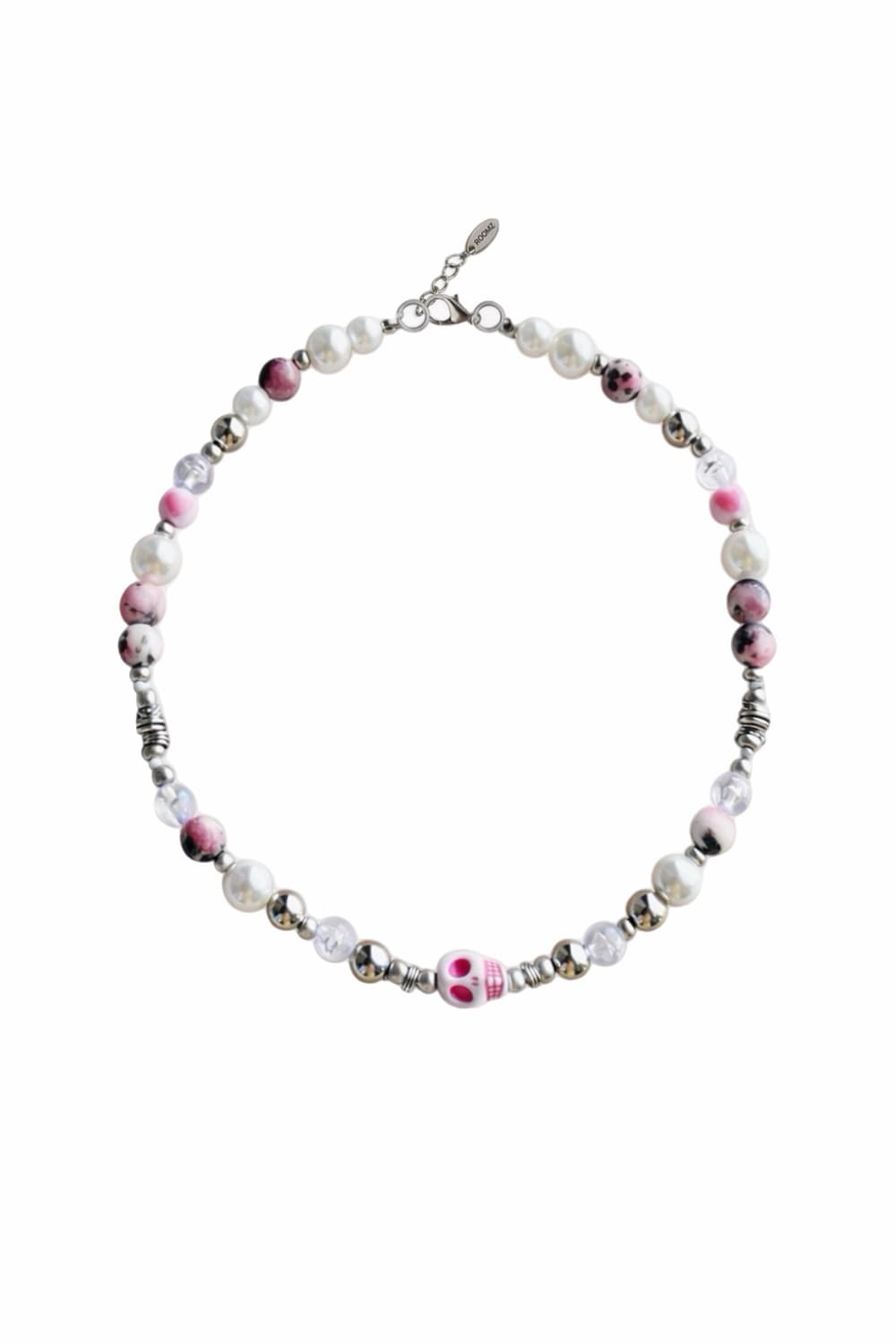 (룸즈) pink skull 해골 비즈목걸이 상품이미지1