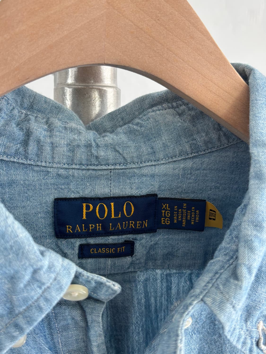 Polo 폴로 랄프로렌 QR신형 연청 클래식 핏 셔츠 상품이미지4