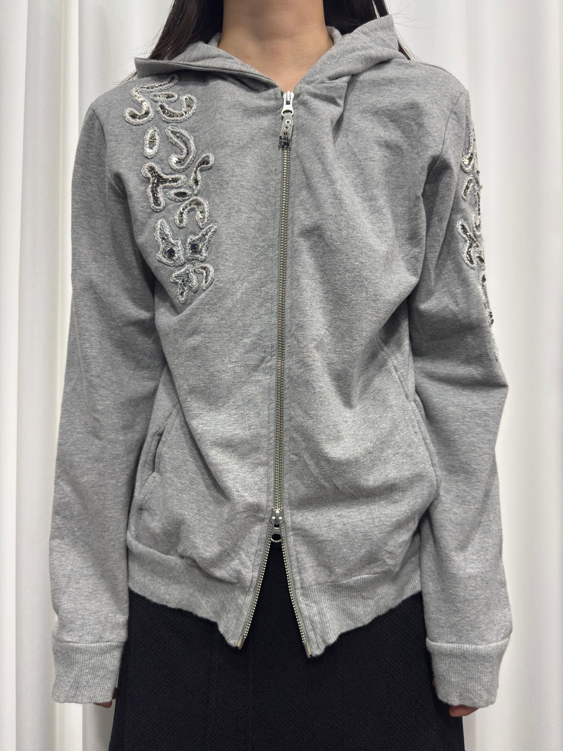 design patch hood twoway zipup 상품이미지1