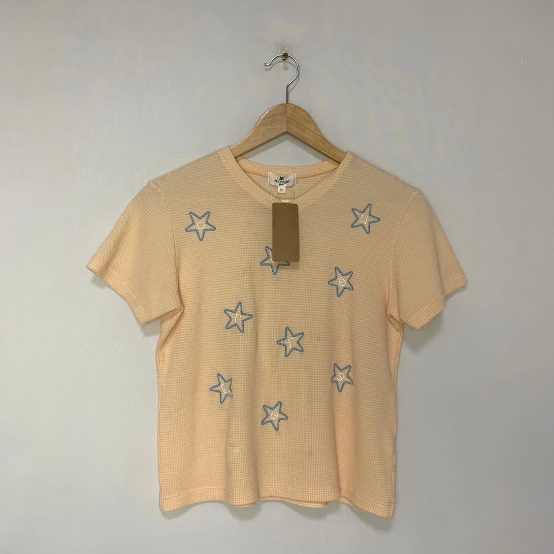 꾸레쥬 별 자수 빈티지 반팔 크롭 티셔츠 키즈사이즈 여성 핀터레스트 상품이미지2