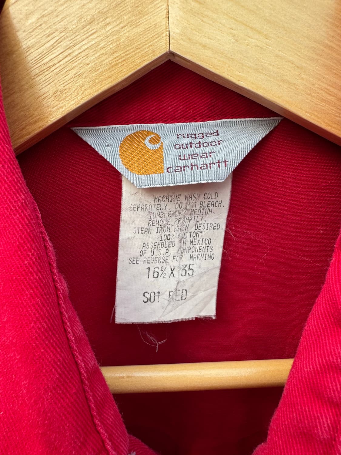 90s 칼하트 빈티지 헤비코튼 s01 웨스턴 셔츠 레드 상품이미지6