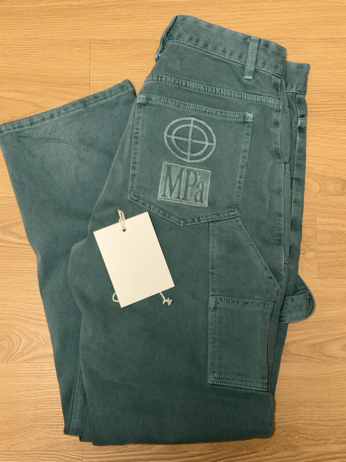 플라스틱 프로덕트 페인터 데님 팬츠 에메랄드 s 상품이미지1