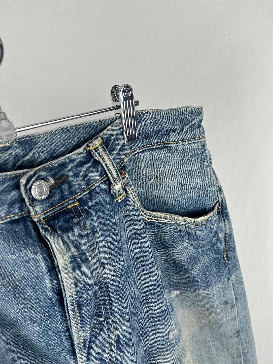 Levi's 501 데미지 연청 데님 팬츠  상품이미지3