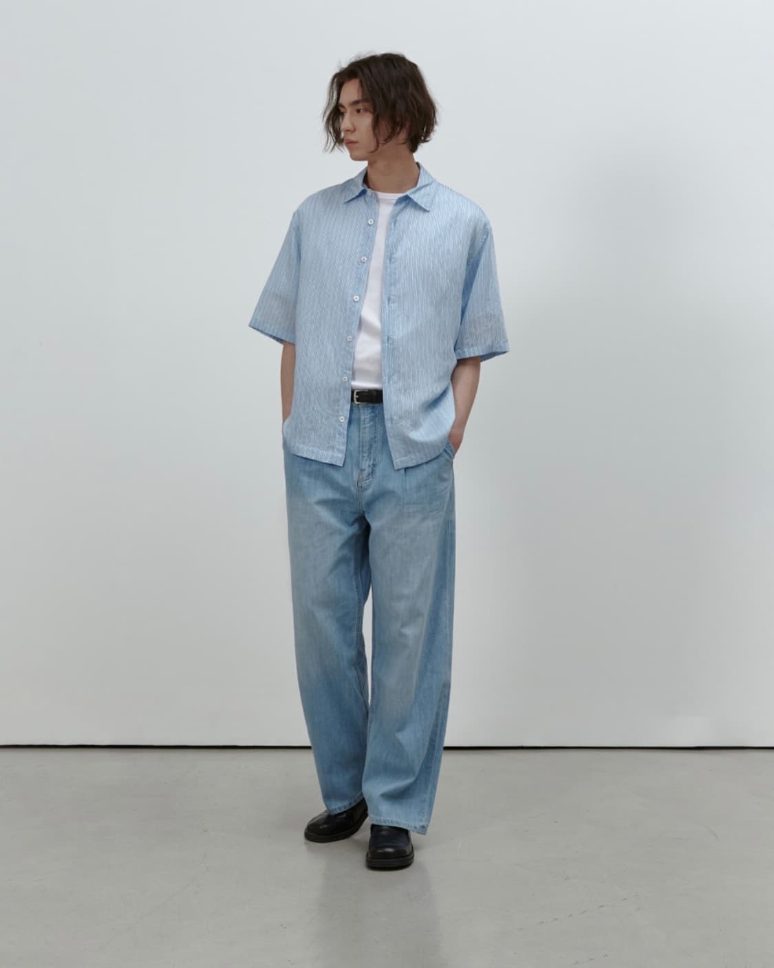 포트너스 라이트 투턱 와이드 진스 라이트블루 L Light Two Tuc 상품이미지5