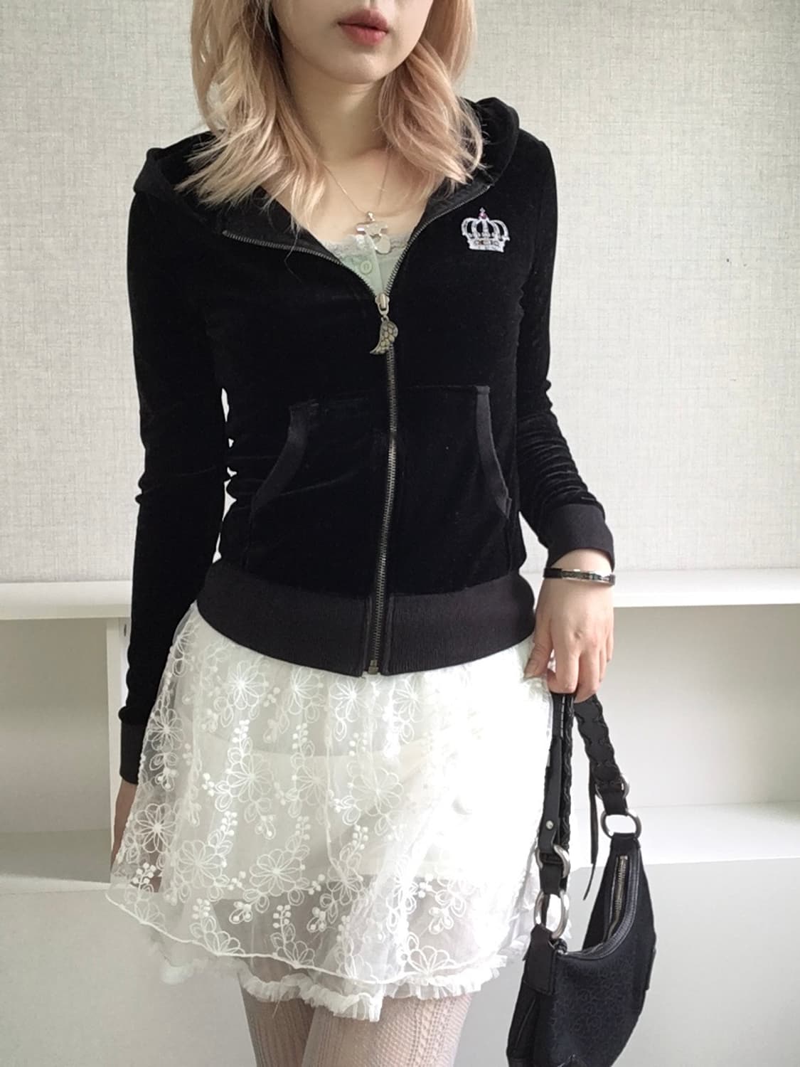 jpn vintage princess black velour hood z 상품이미지2