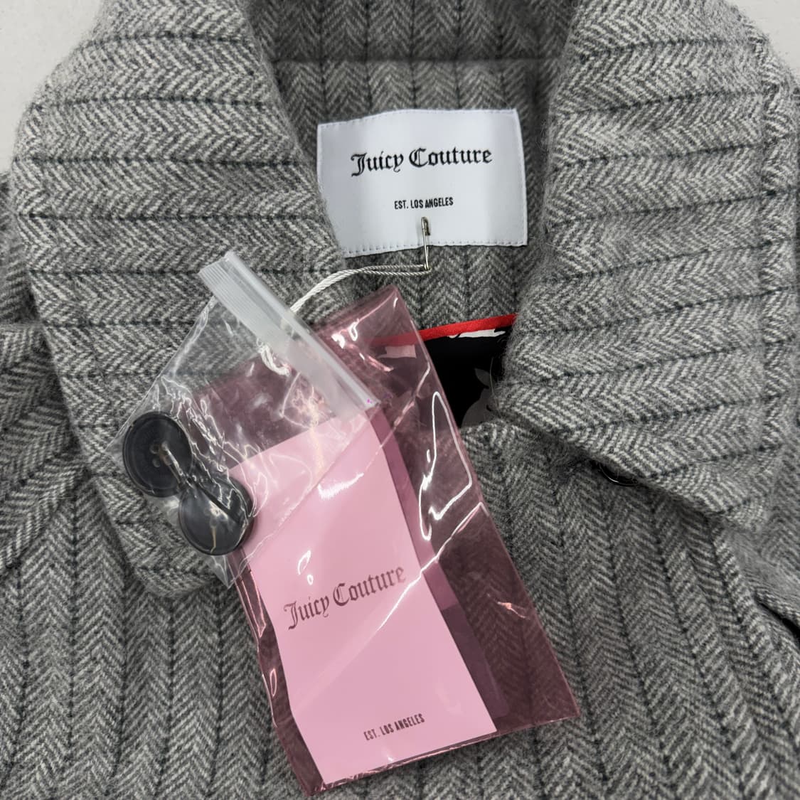 *새상품* 쥬시꾸뛰르 벨티드 스트라이프 트위드 코트 상품이미지7